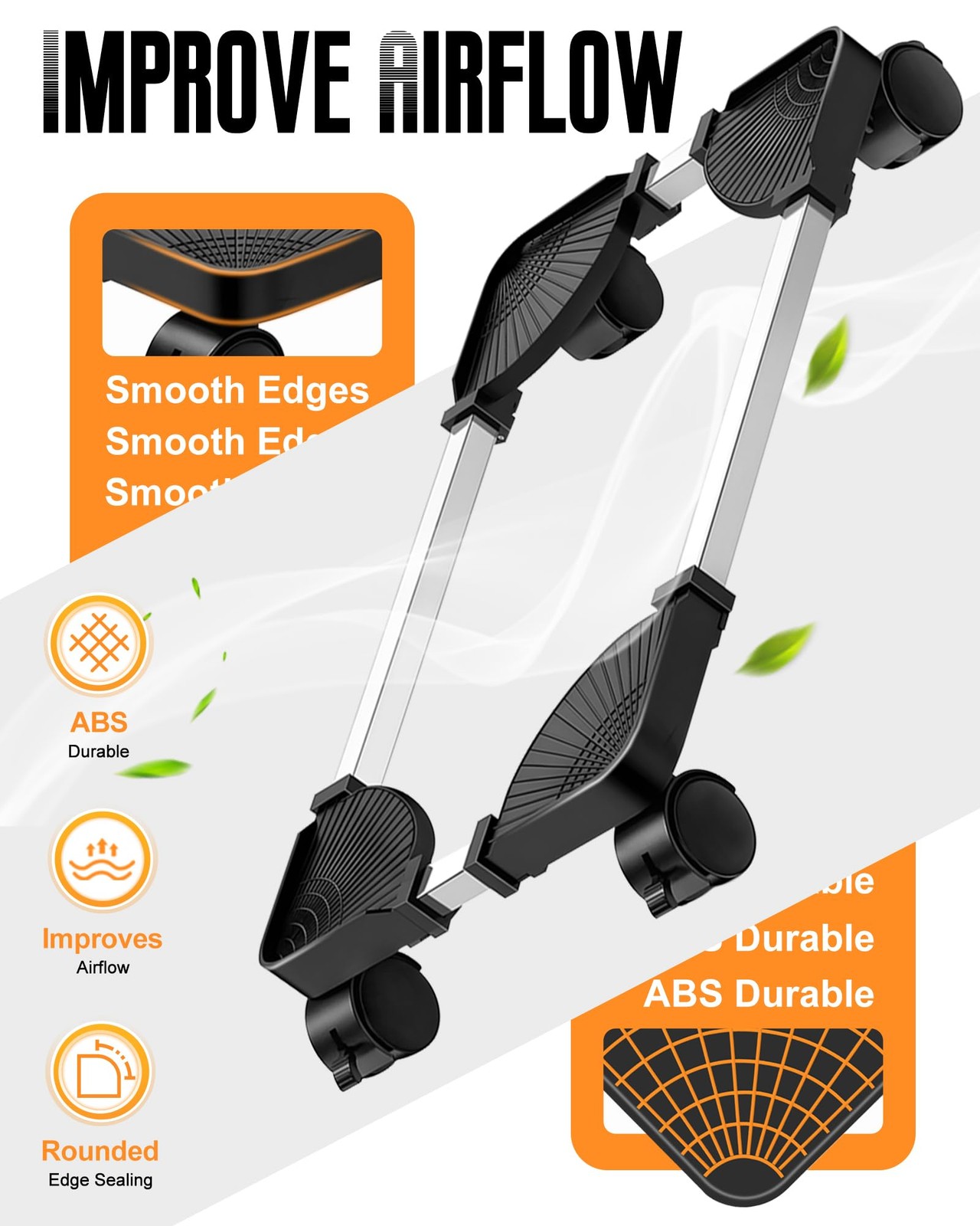 Computer Tower Stand, Adjustable Mobile CPU Stand with Rolling Caster…