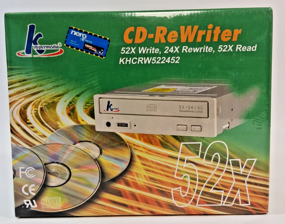 K Hypermedia 52X CD-ReWriter Internal CD-RW Desktop Computer NEW Factory Sealed