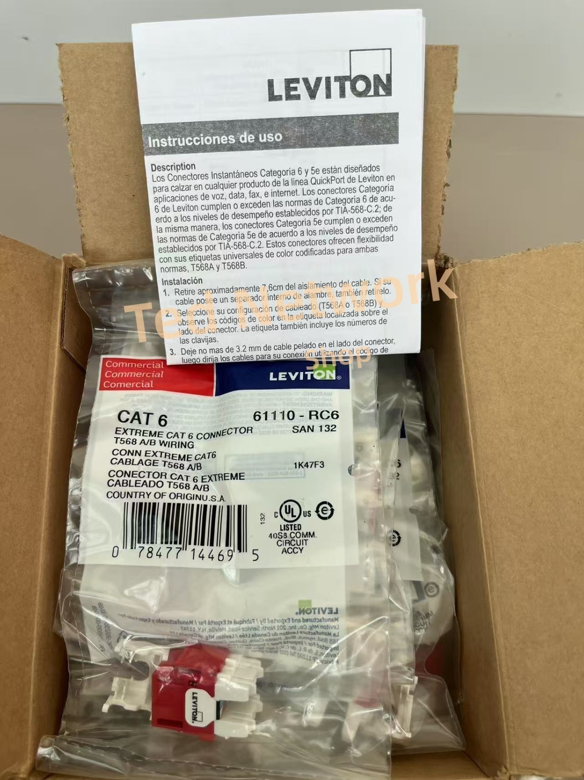 Genuine 50 PACK Leviton 61110-RC6 Cat 6 Keystone jack Gigabit RJ45 CRIMSON Red