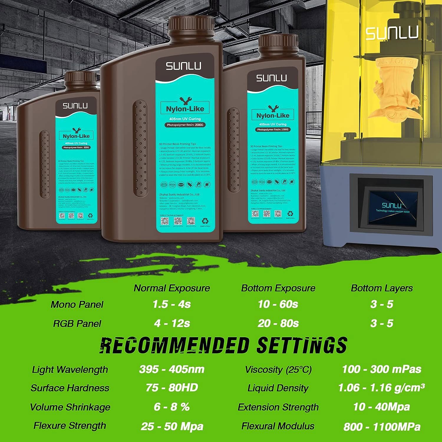 SUNLU 3D Resin 1KG ABS-Like/Standard/Standard Plus/Water Washable Resin