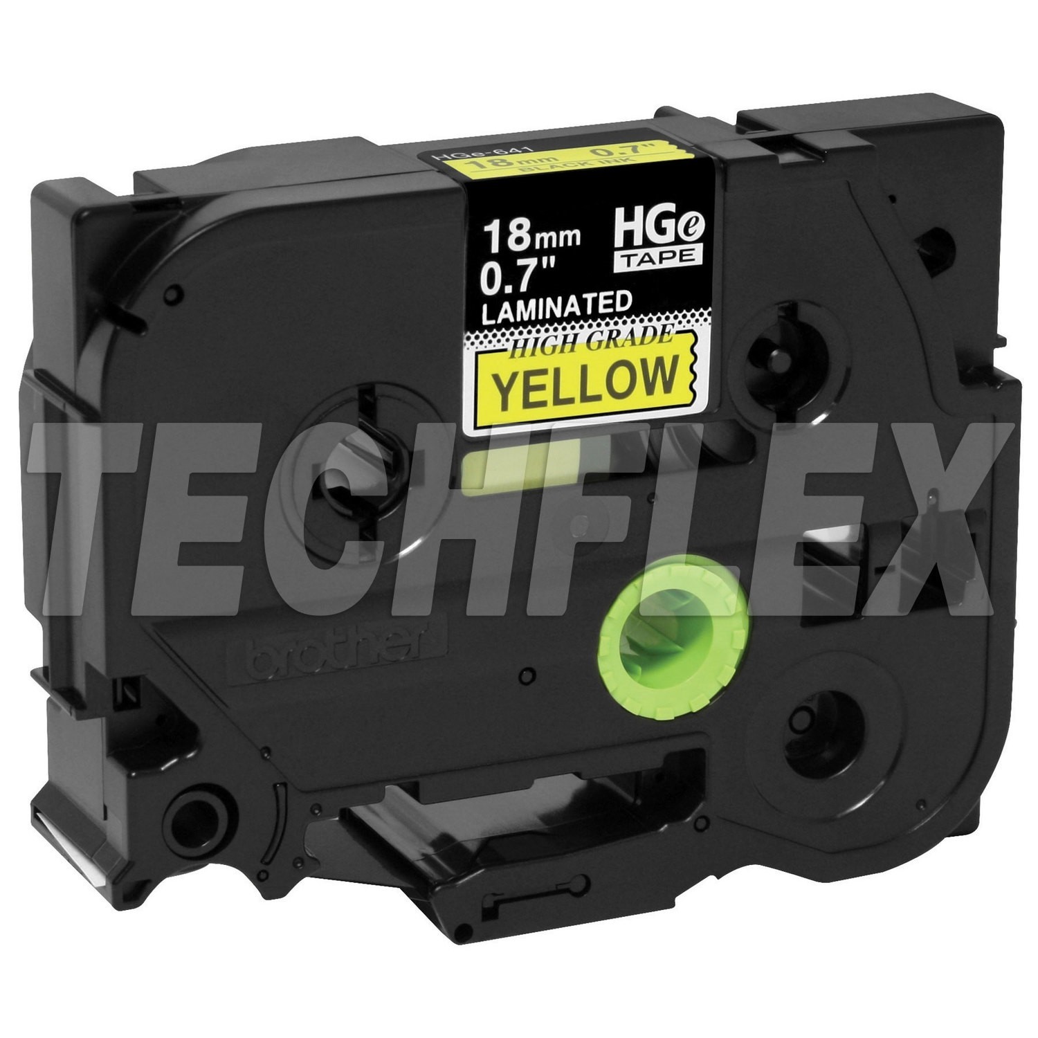 BR-HGE6415PK Brother HGe 0.70 in x 26.2 ft, Black Ink on Yellow Labels