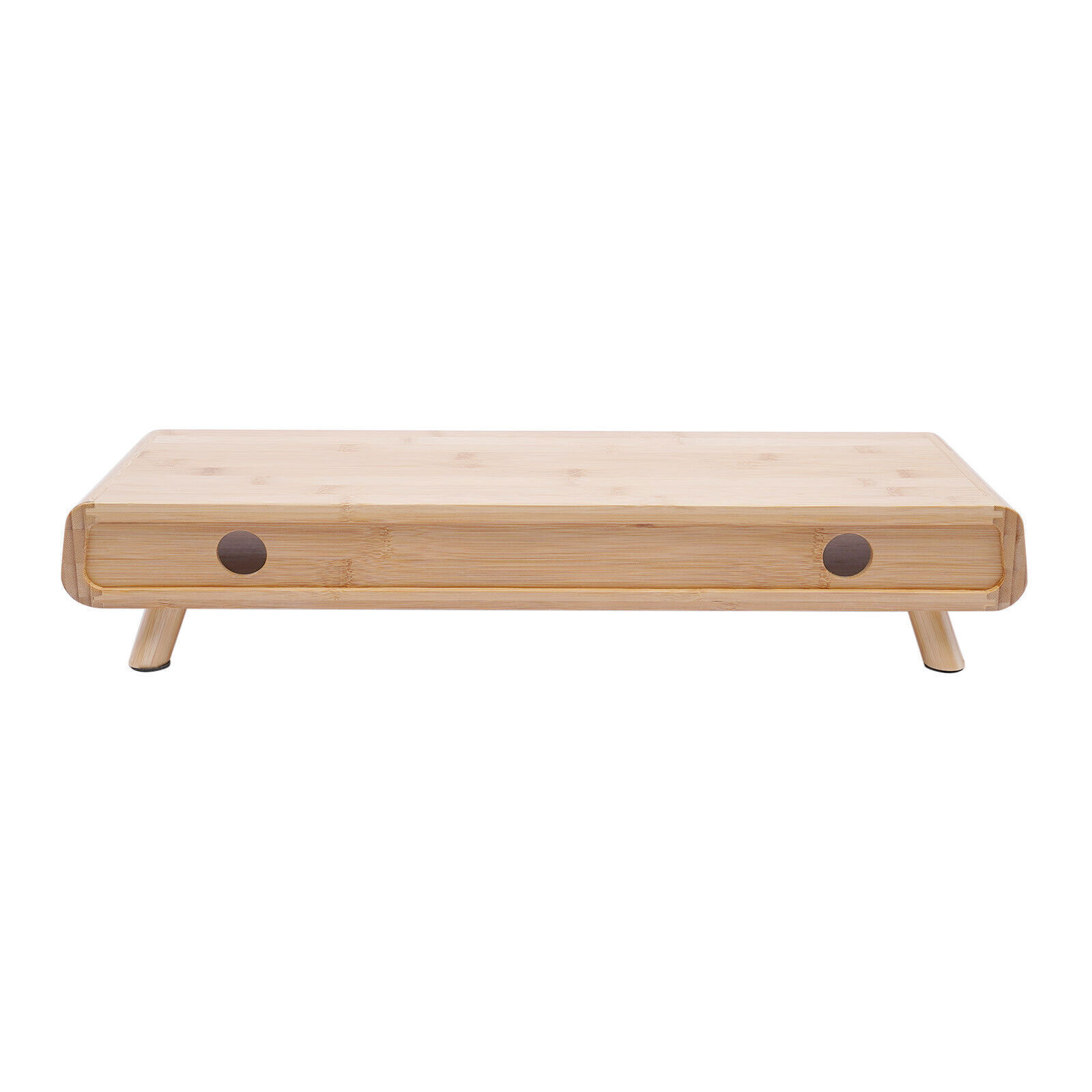 24in Bamboo Monitor Stand W/ Drawer Back Baffle Desktop Stand Riser 4.5in Height