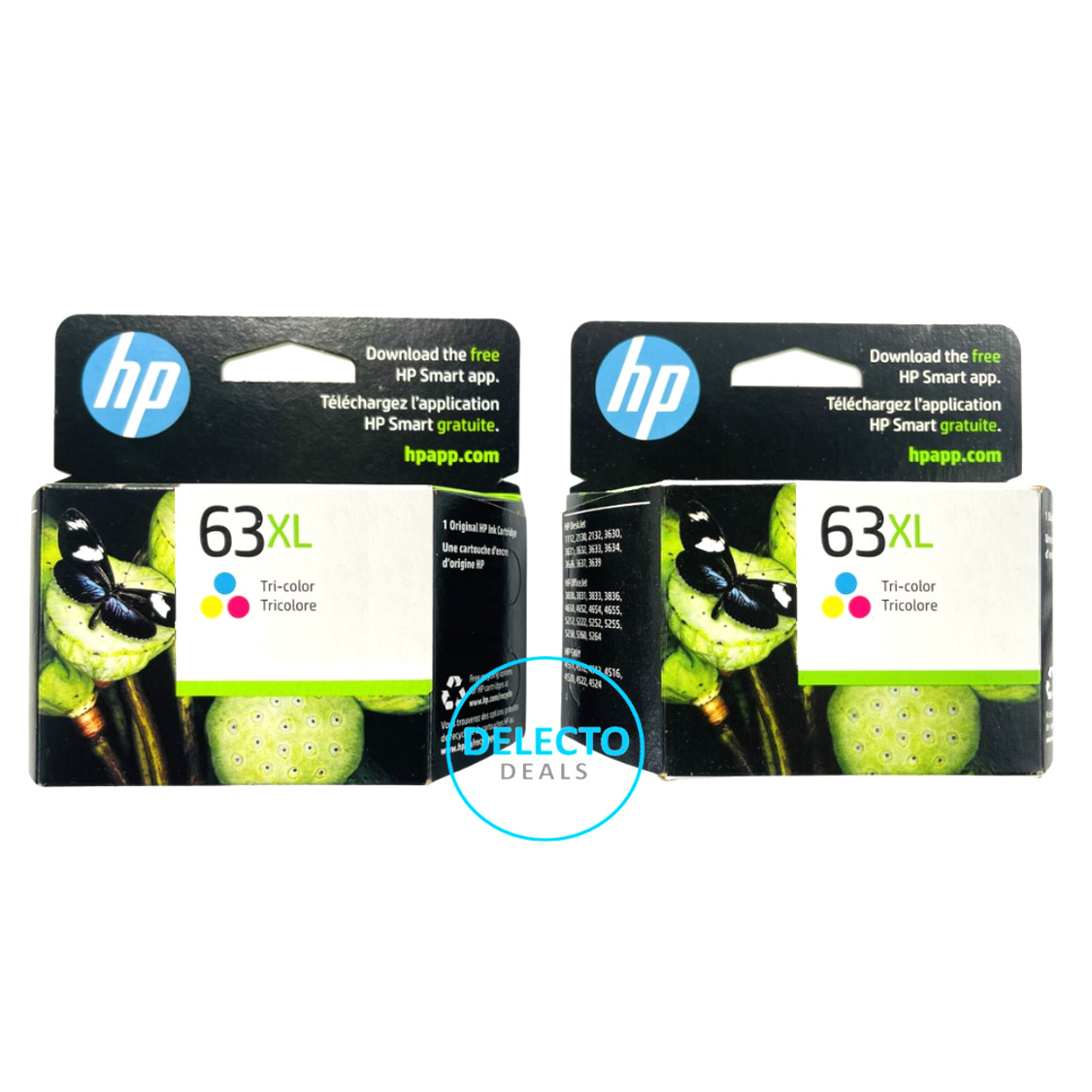 GENUINE 2-PACK HP 63XL TRI-COLOR INK OFFICEJET 3830 F6U63AN SEALED BOX 3/2026+