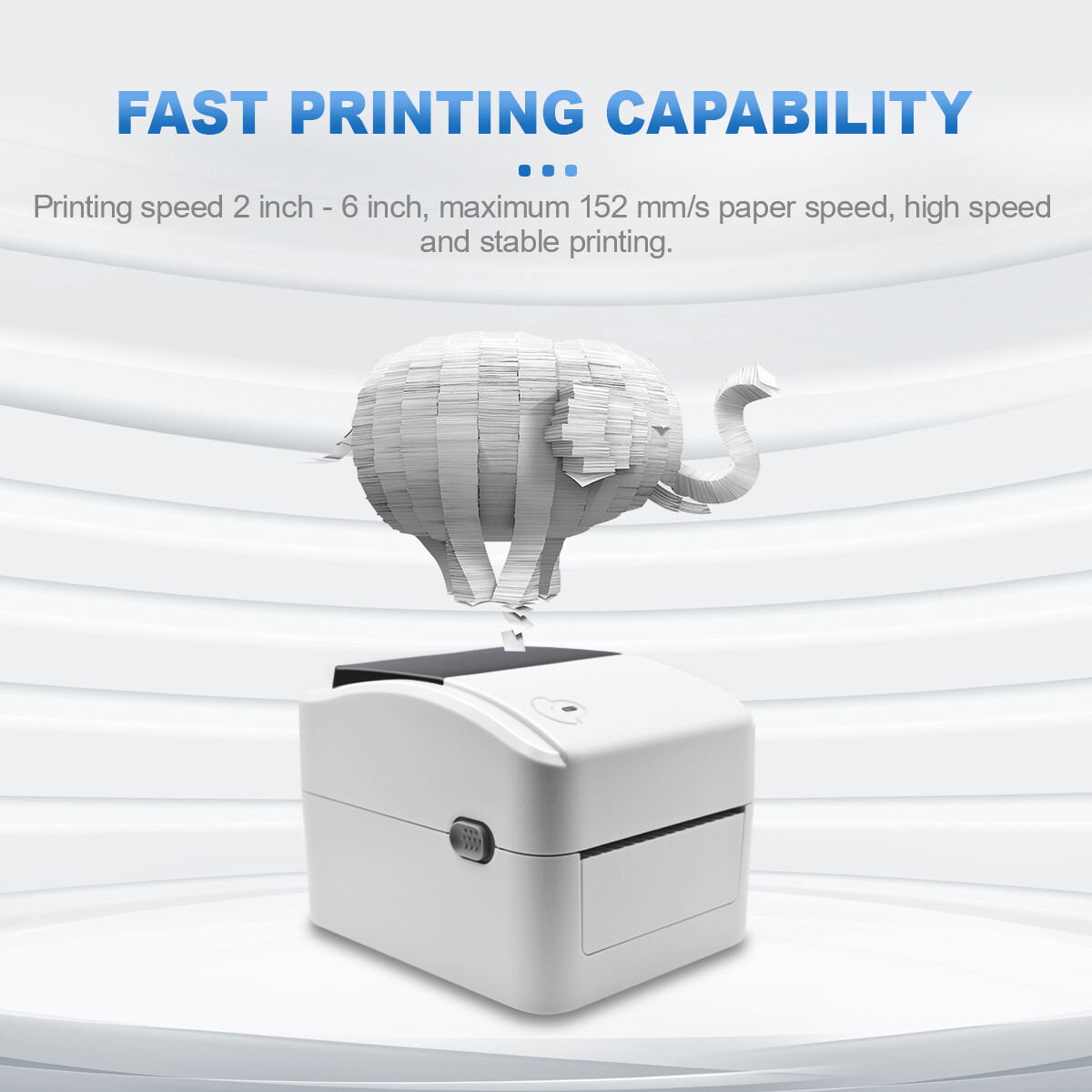 Shipping Label printer USB Direct thermal barcode Support Win/Mac – White