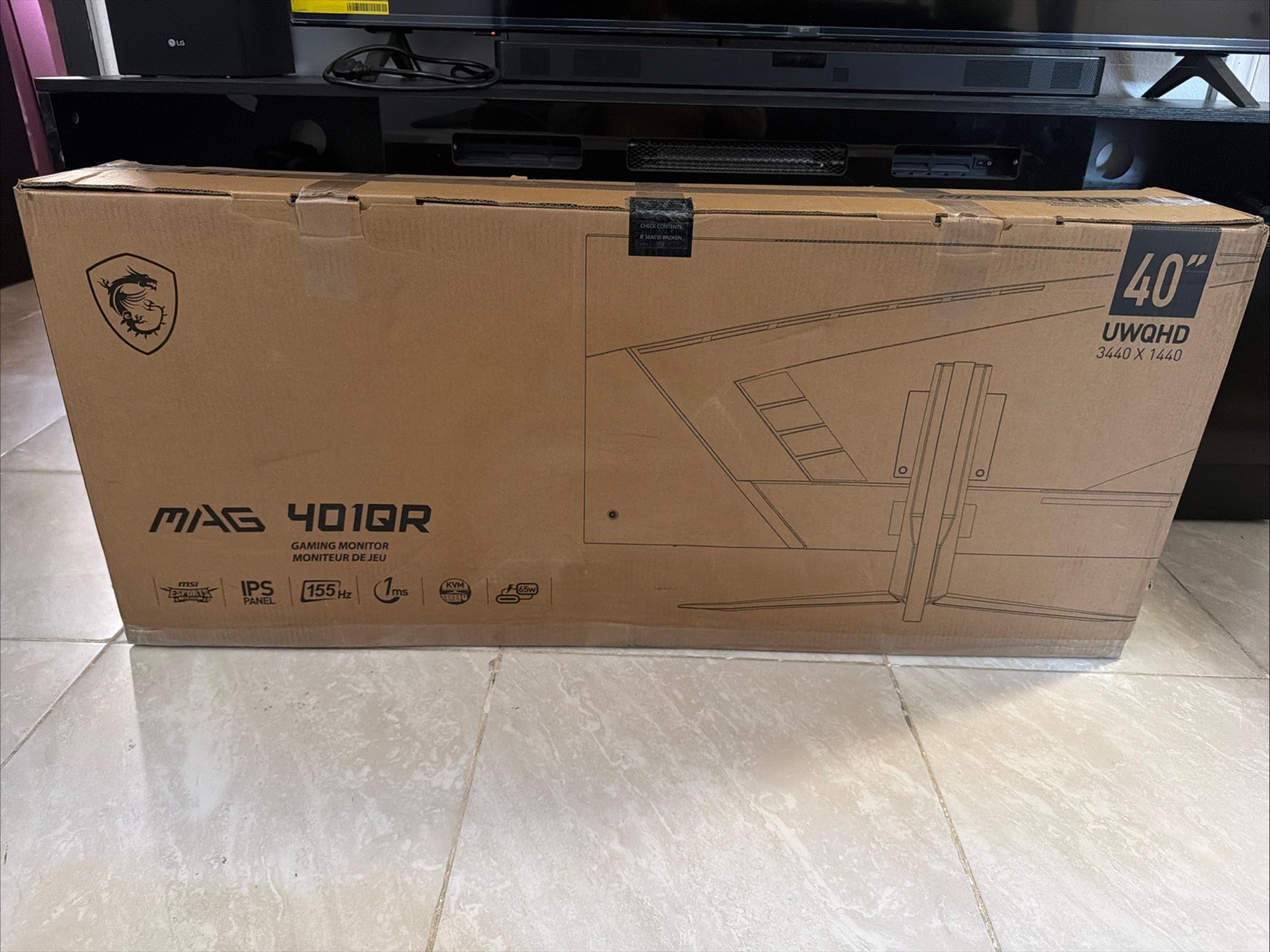 MSI MAG401QR, 40″ gaming monitor, 3440 x 1440 (UWQHD), IPS, 155Hz, FreeSync Pre