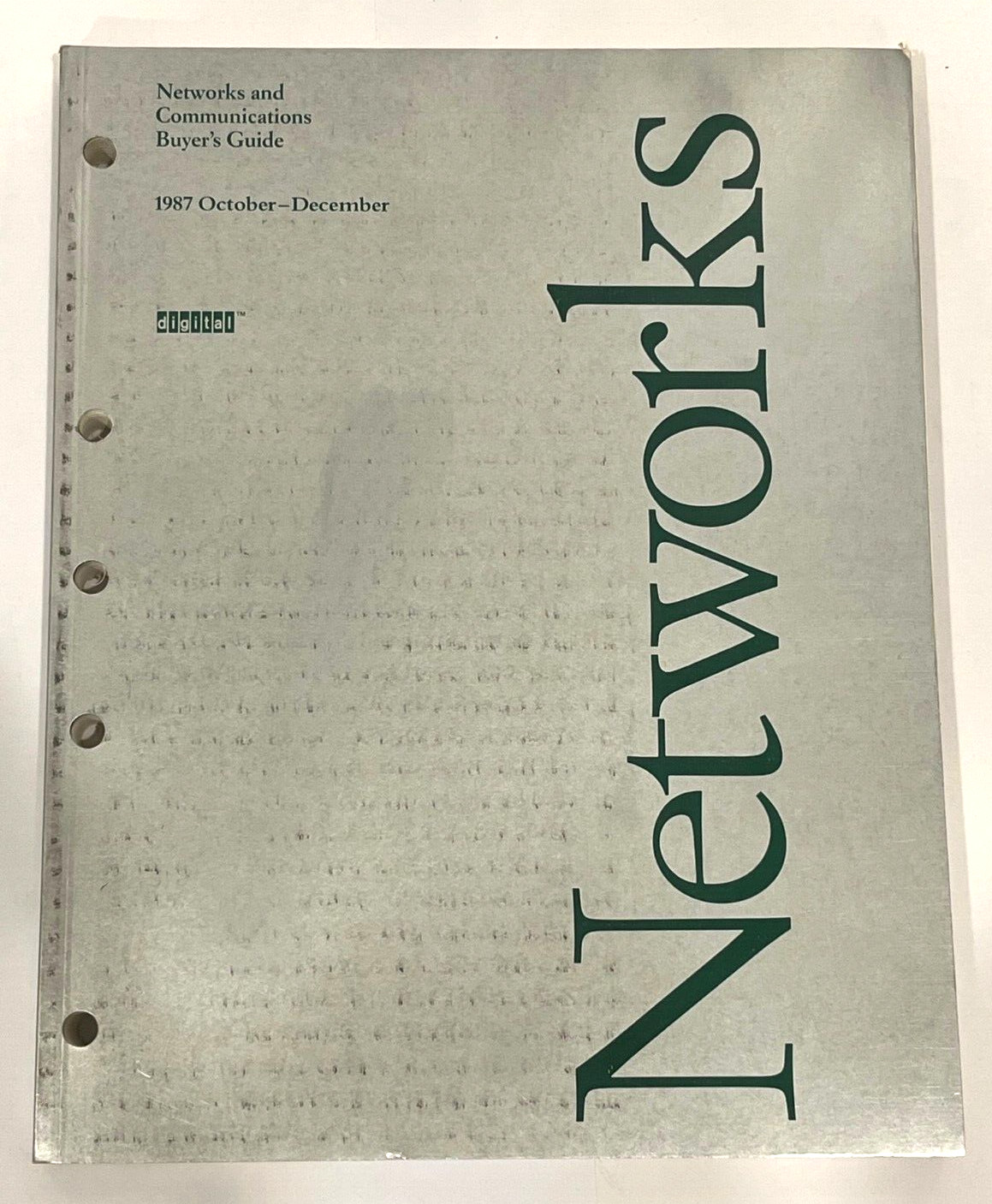 Digital Equipment DEC Networks and Communications Buyer’s Guide Oct – Dec 1987