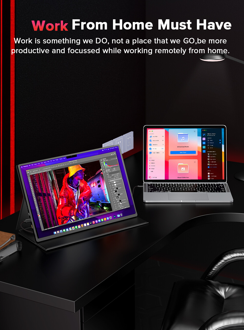 UPERFECT 2.5K 120Hz Portable Monitor 16″ 2K QHD 500Nit HDMI USB C Second Display