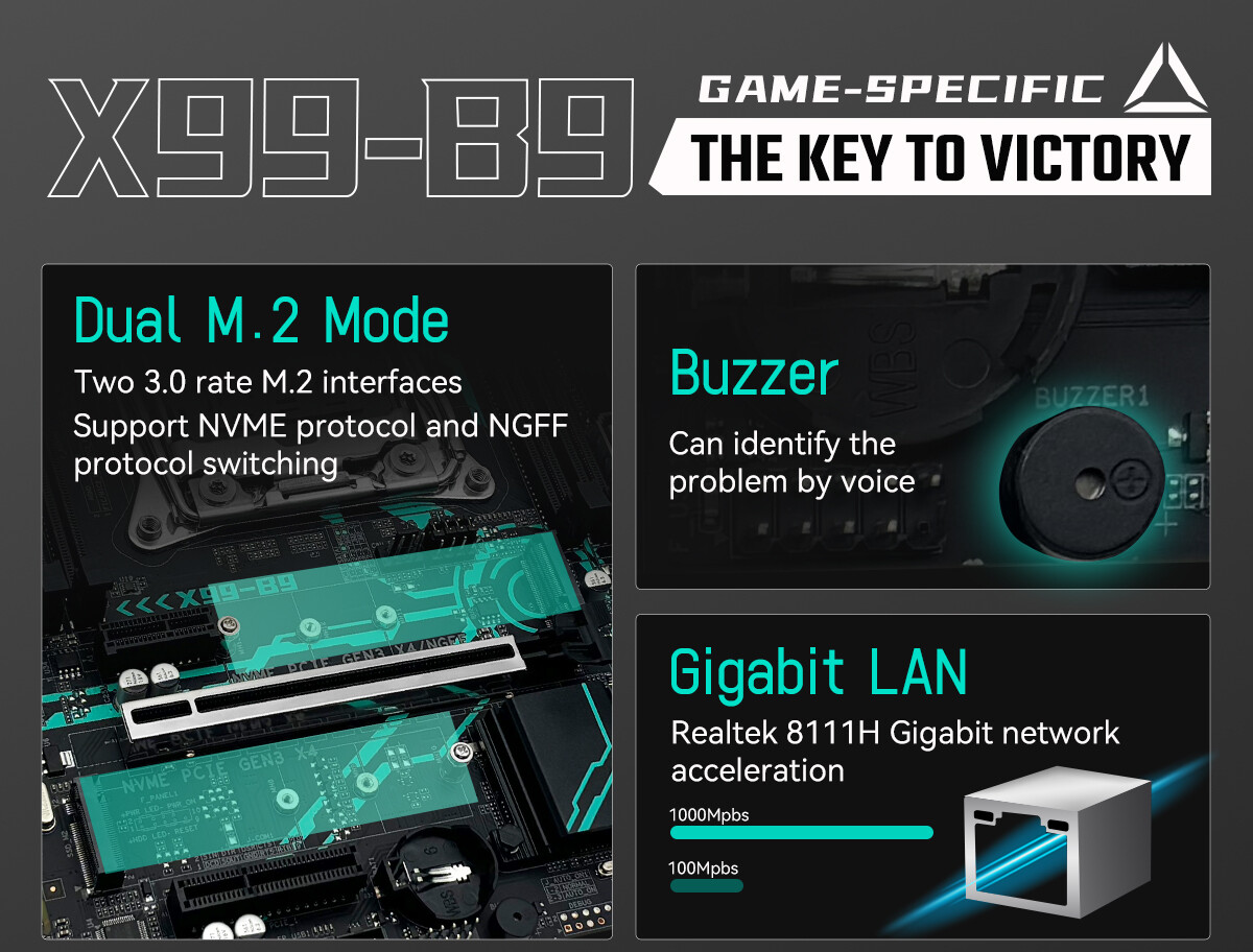 LGA 2011-3 Motherboard DDR4 with M.2 Slot USB 3.0SATA 3.0 PS/2, M-ATX Mainboard