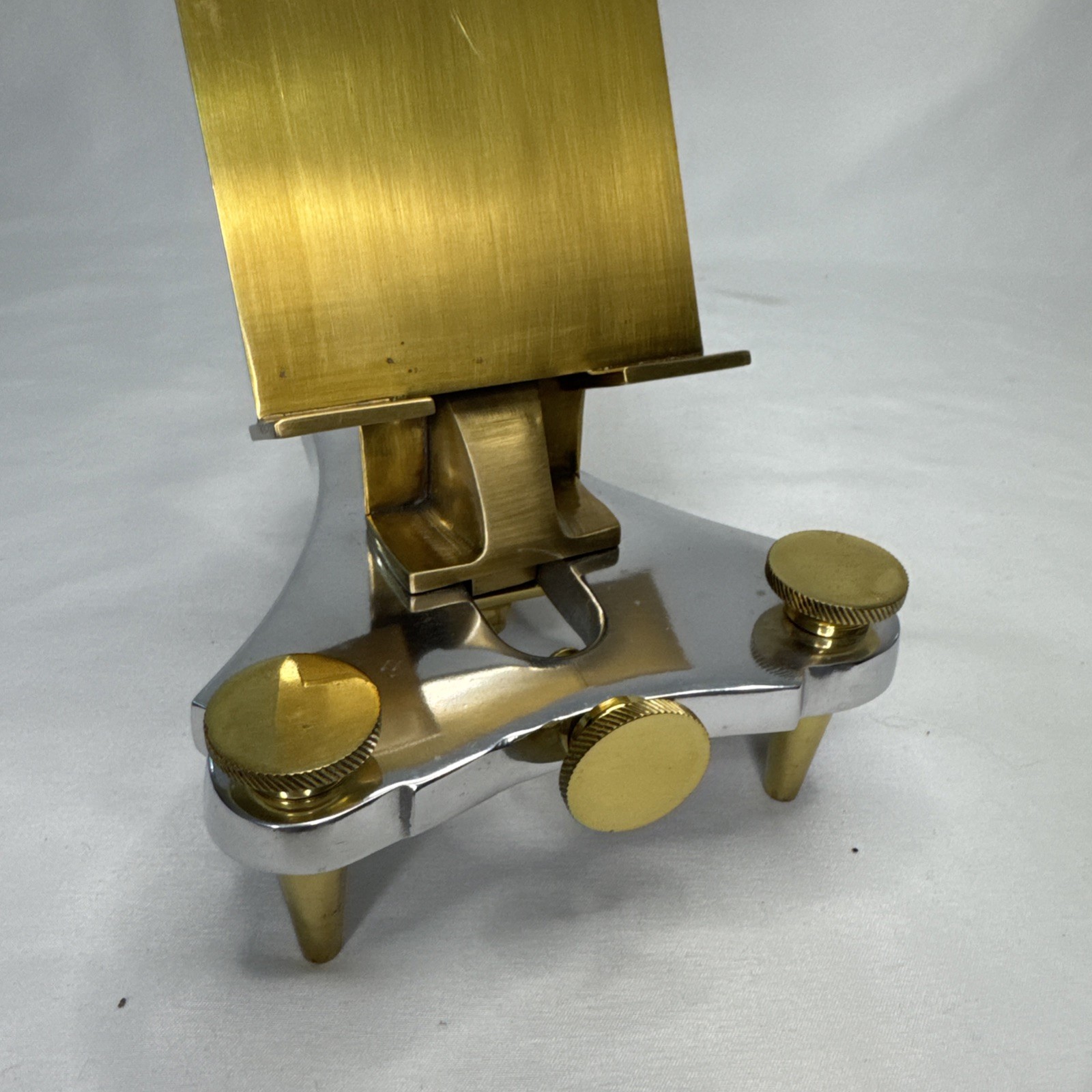 Pendulux Geneva Luxury Tablet Phone Stand Heavy Polished Brass & Aluminum