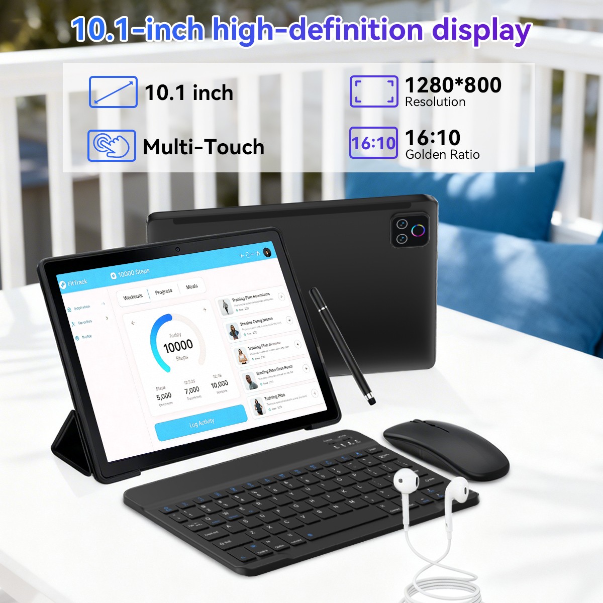 Urao New Android 16 Tablet 10.1″ HD 128GB ROM +1TB TF 5MP+8MP Octa-Core PC 2026