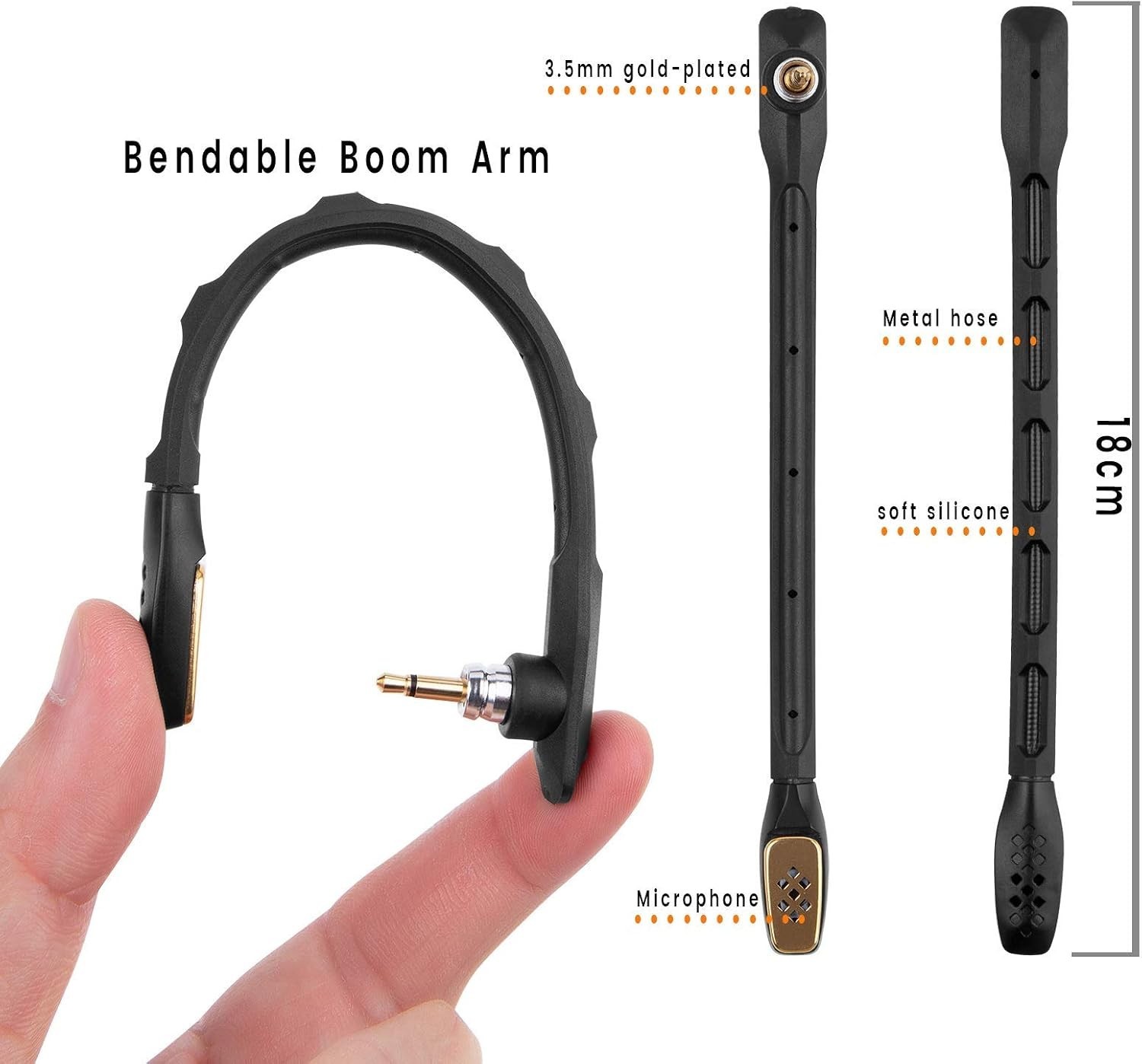 Detachable 3.5mm A40 Mic – Unidirectional Noise Cancelling for Clear Game Audio