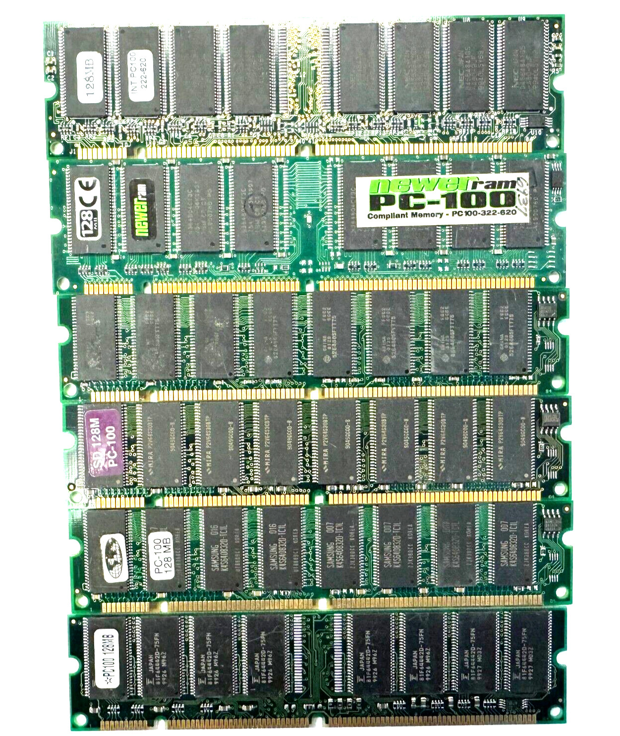 128MB PC100 168 pin SDRAM DIMM Non-ECC Unbuffered 3.3v SPD Desktop Memory RAM