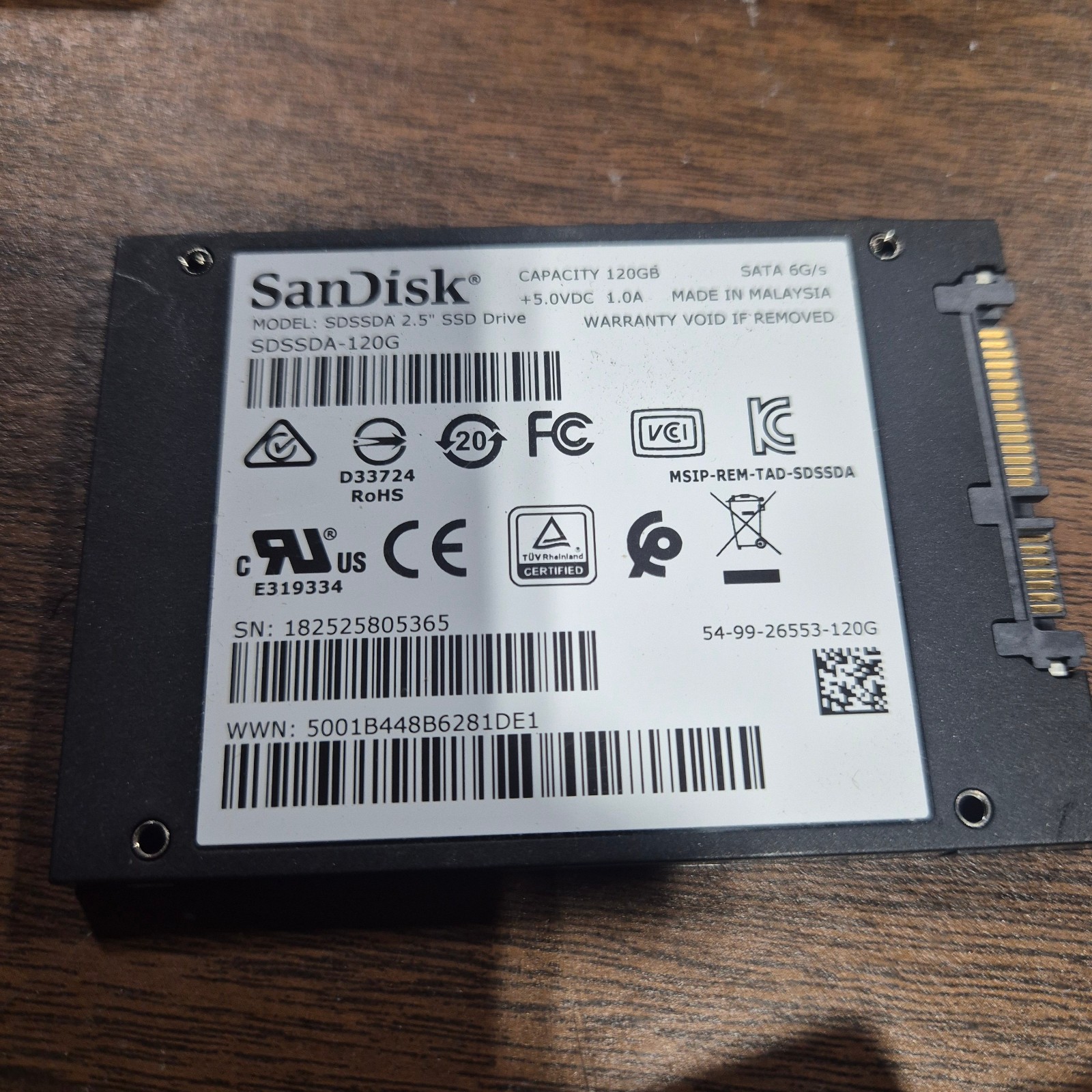 SanDisk – SSD PLUS – 120GB – 2.5″ SATA Drive – 6G/s