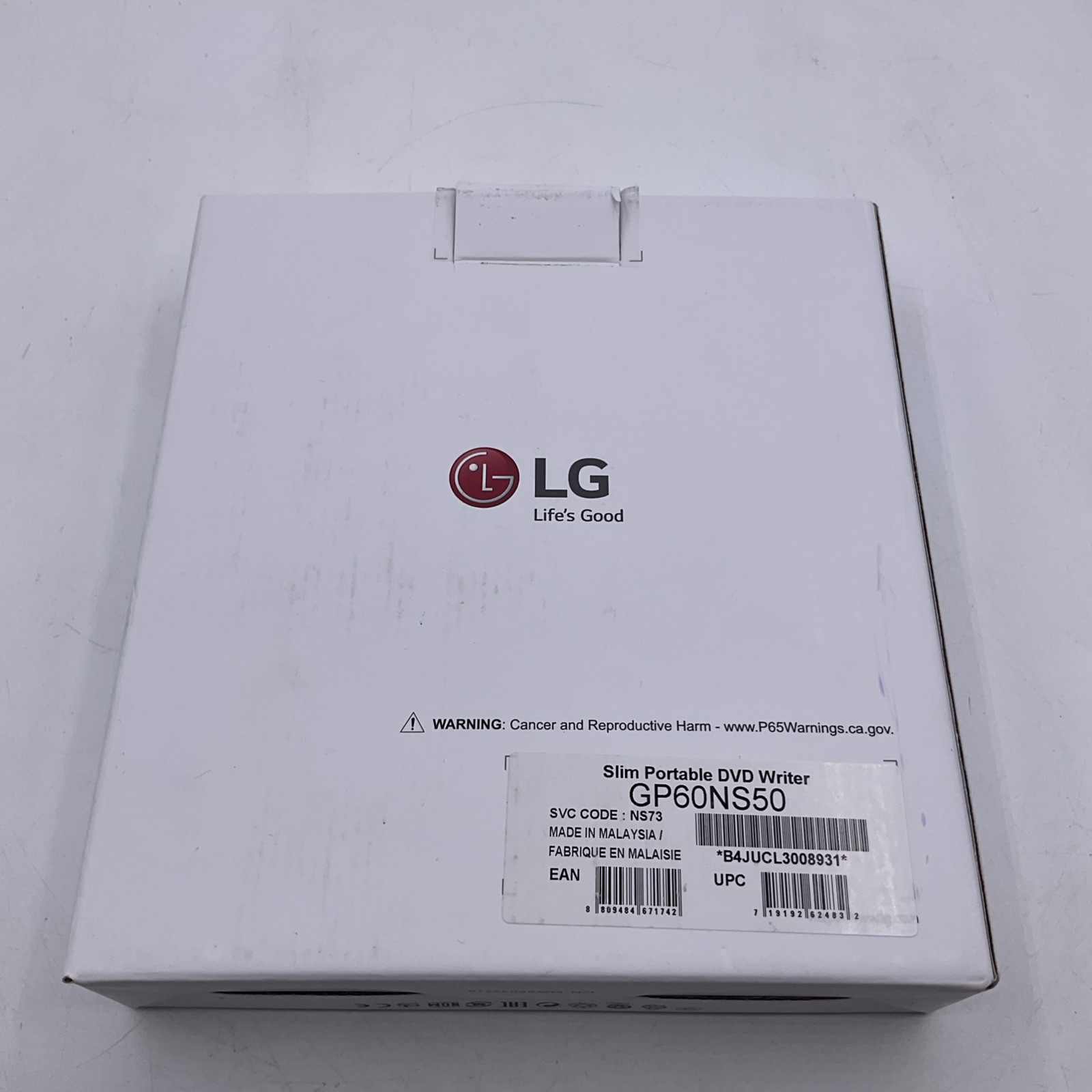 LG GP60NS50 Slim Portable External DVD Writer Drive Silver With Box – AS IS