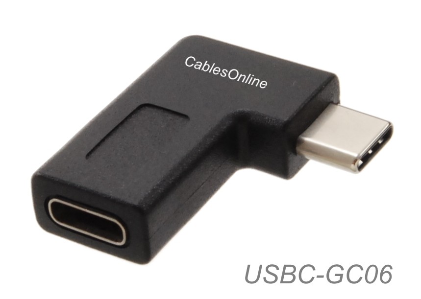 Side-Angle USB-3.1 Type-C Male to Type-C Female Extension Adapter