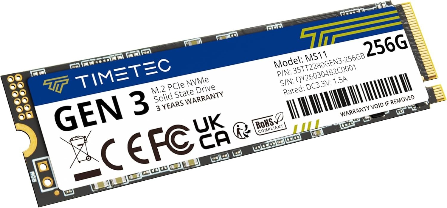 256GB NVMe PCIe SSD M.2 2280 – Lightning Fast 2000MB/s Read Speed for Gamers