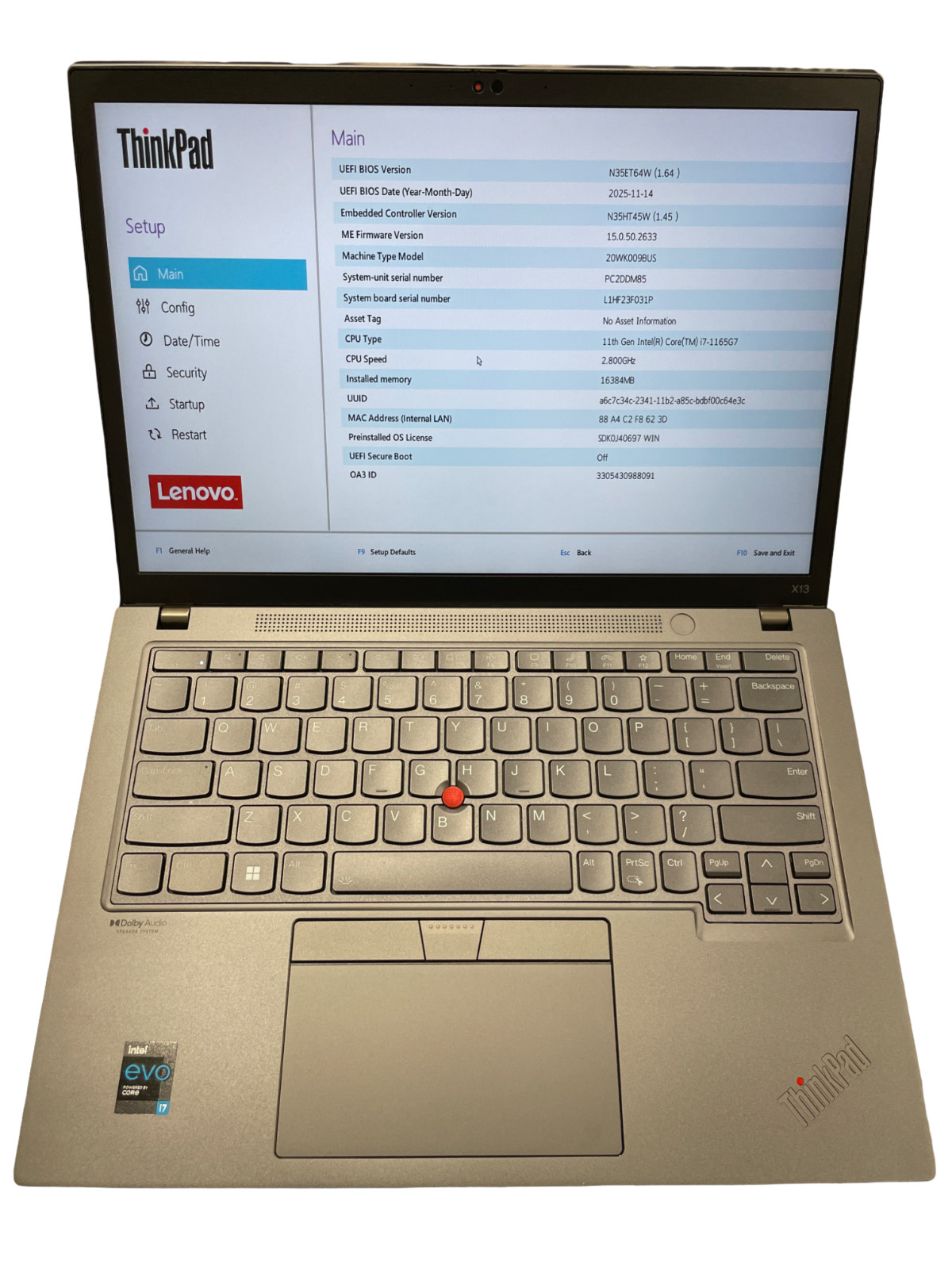 Lenovo ThinkPad X13 Gen 2i 13.4″ Touch i7-1165G7 16GB 512GB NVMe Laptop #26