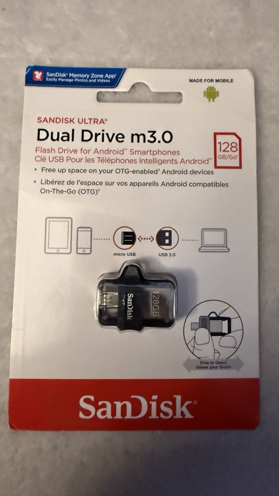 Sandisk Ultra Dual 3.0 USB/micro USB OTG 256GB Flash Drive Thumb Drive Pen Drive