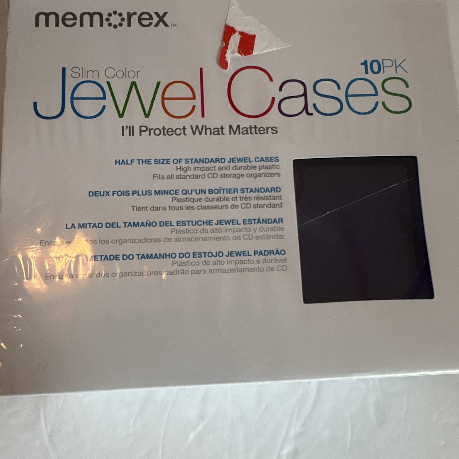 Memorex Slimline Multicolor CD Jewel Cases 10-Pack Plastic, MPN 01911