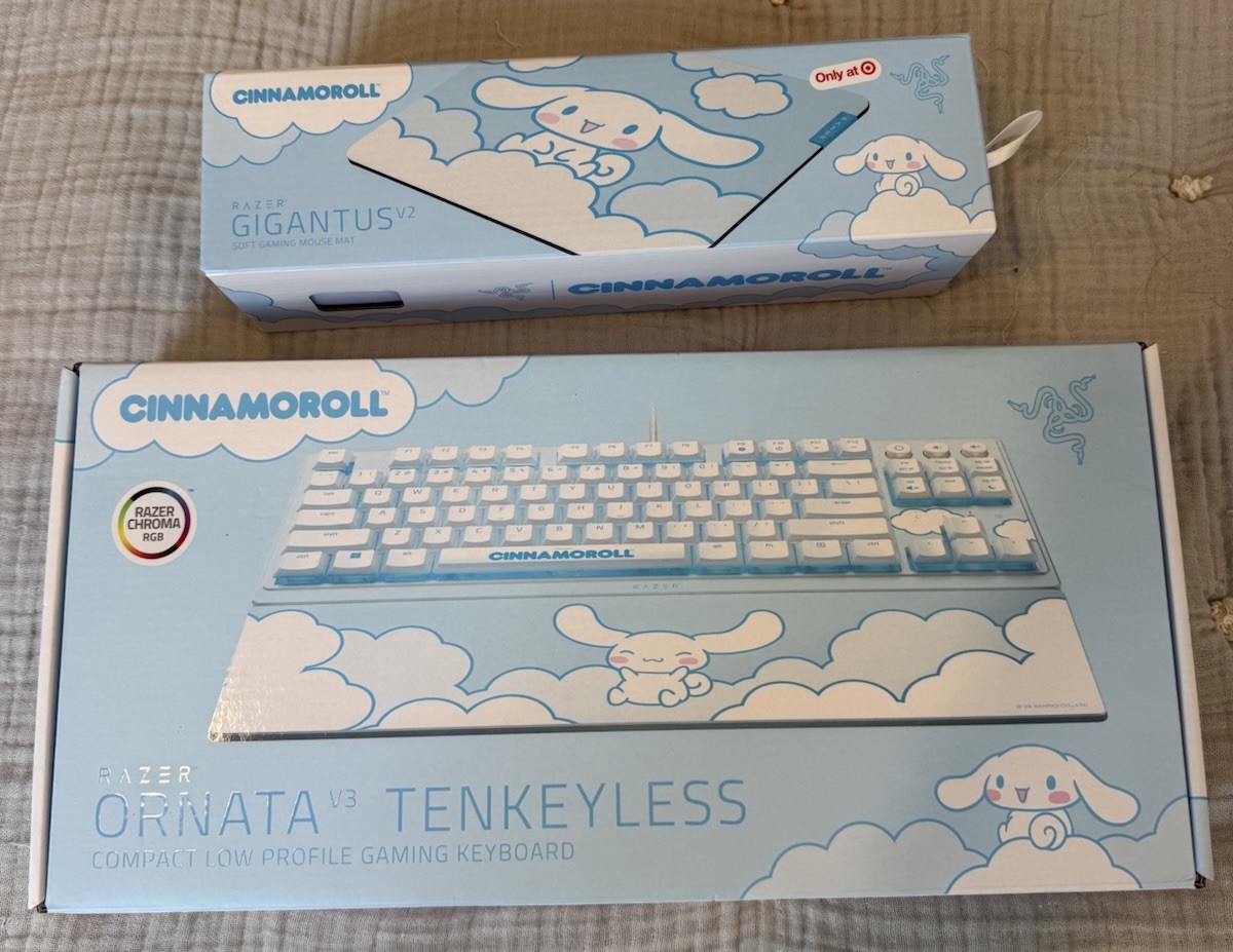 Razer Ornata V3 Tenkeyless x Cinnamoroll Keyboard + Gigantus V2 Mouse Mat Setup