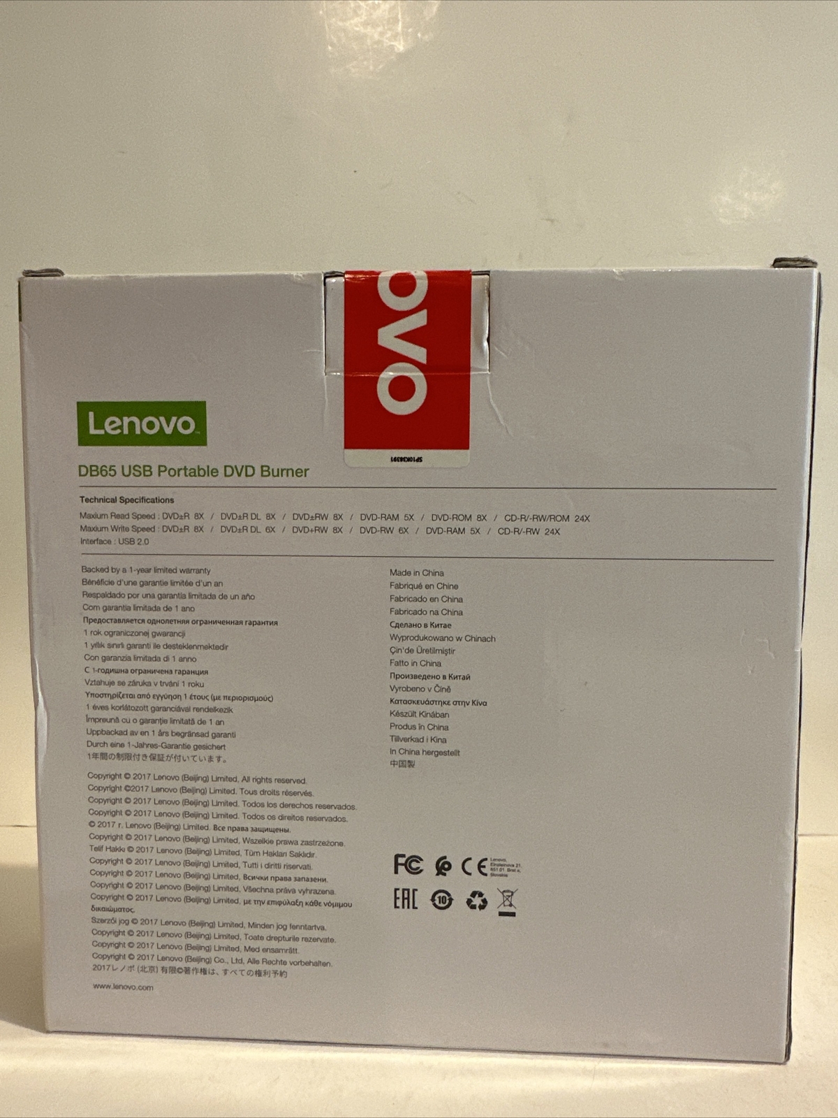 Lenovo – DB65 – USB Portable DVD Burner