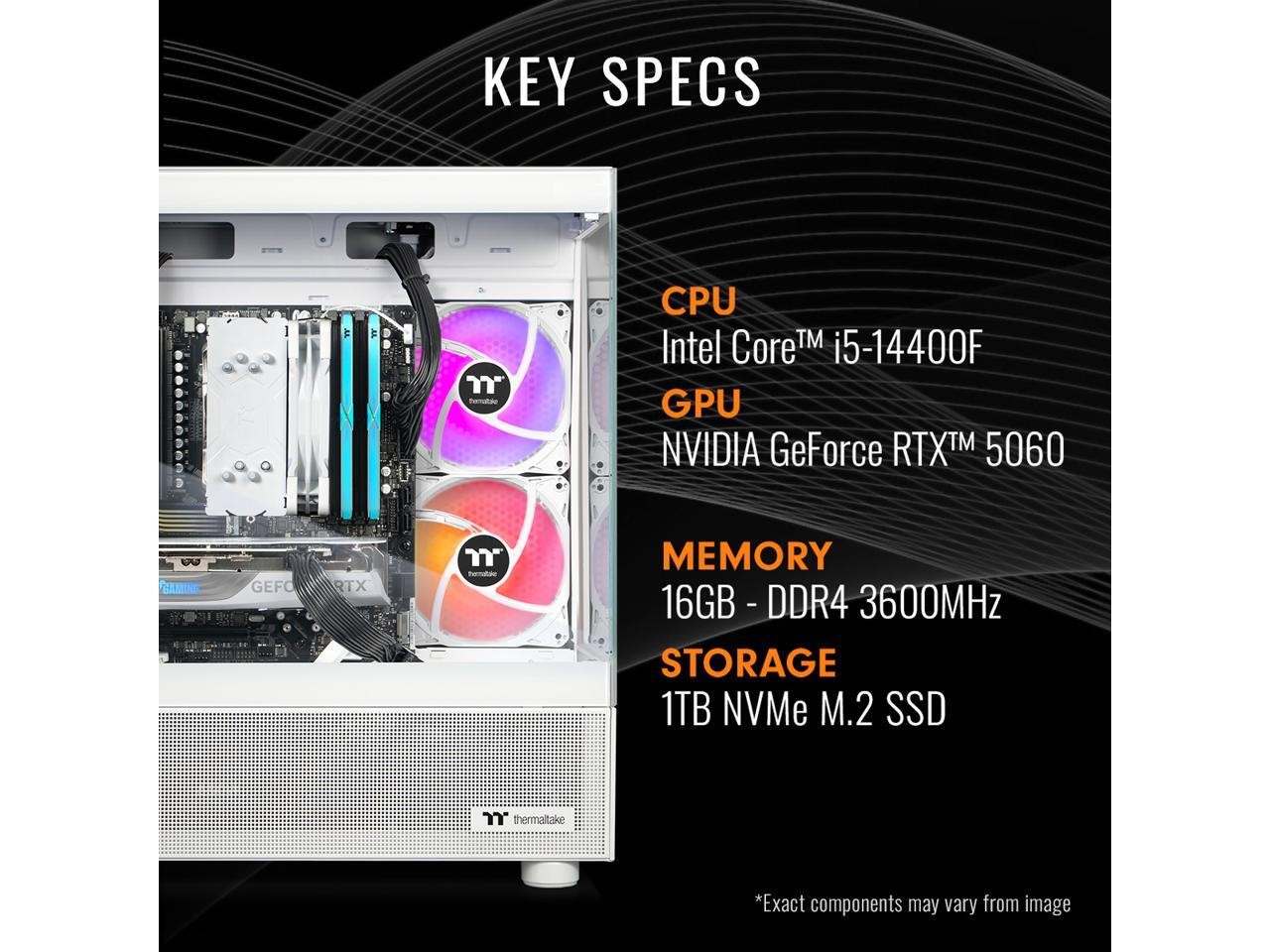 Thermaltake Gaming Desktop PC NE i1460S-V170S Intel Core i5-14400F 16GB DDR4 1TB