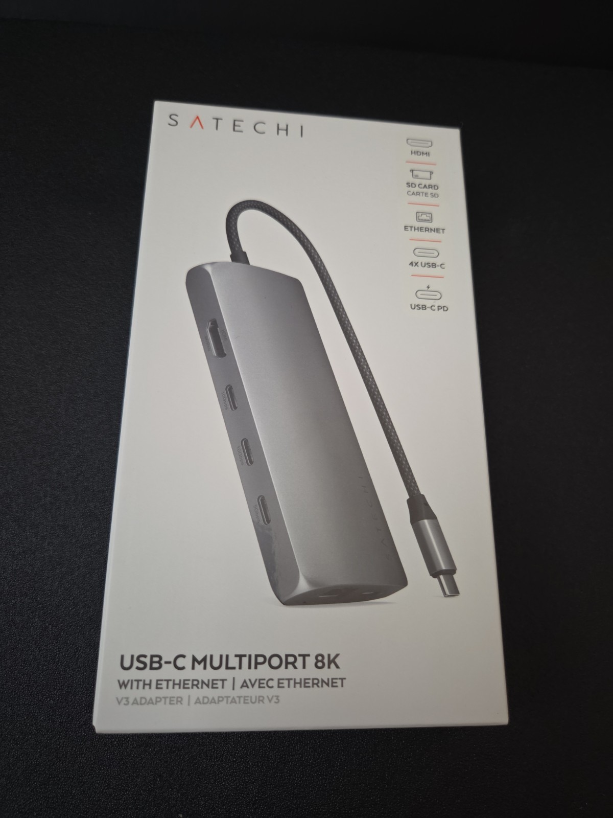 Satechi USB-C Multiport Adapter 8K With Ethernet V3 – New Sealed – ST-P8KEM