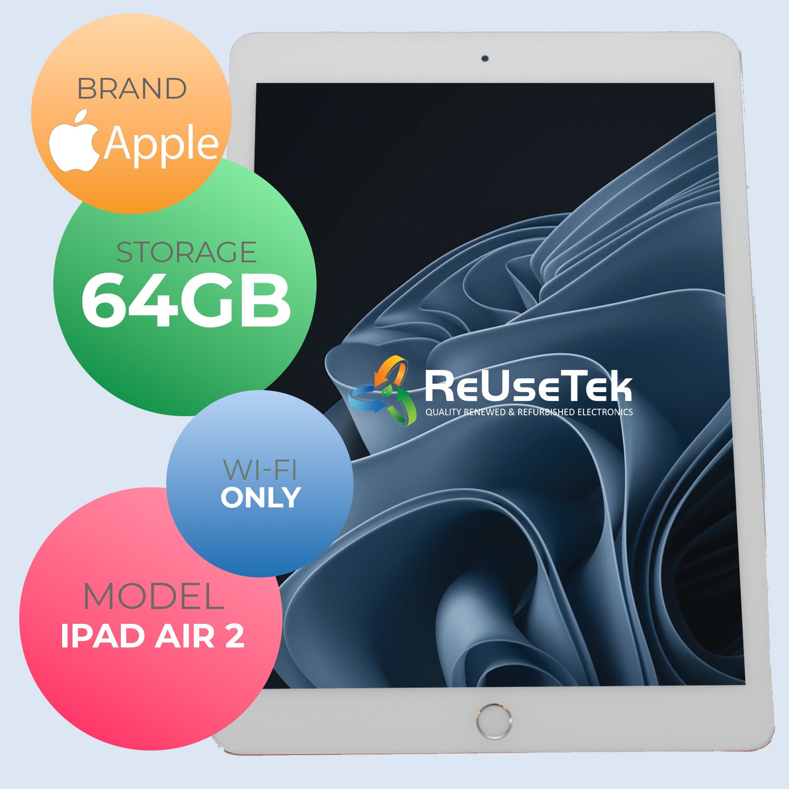 Apple iPad Air 2 | A1566 | 9.7″ Retina 💎| 64GB | A8X | Silver | WiFi Only| Good