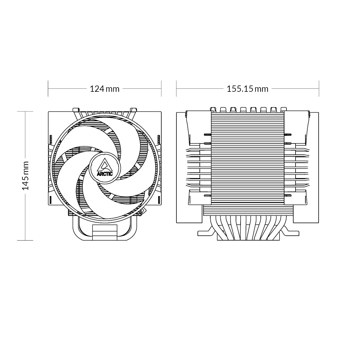 ARCTIC Freezer 4U-M Rev. 2 Multicompatible 4U Single Tower CPU Cooler