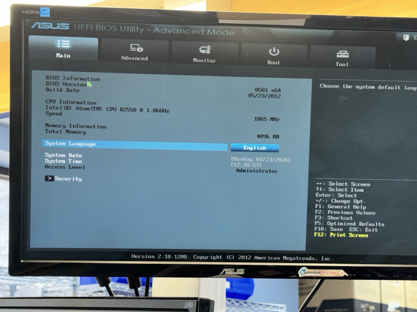 ASUS EeeBox EB1033 Nettop Mini PC, Atom D2550 1.86Ghz CPU, 4Gb Ram, 256gb HDD