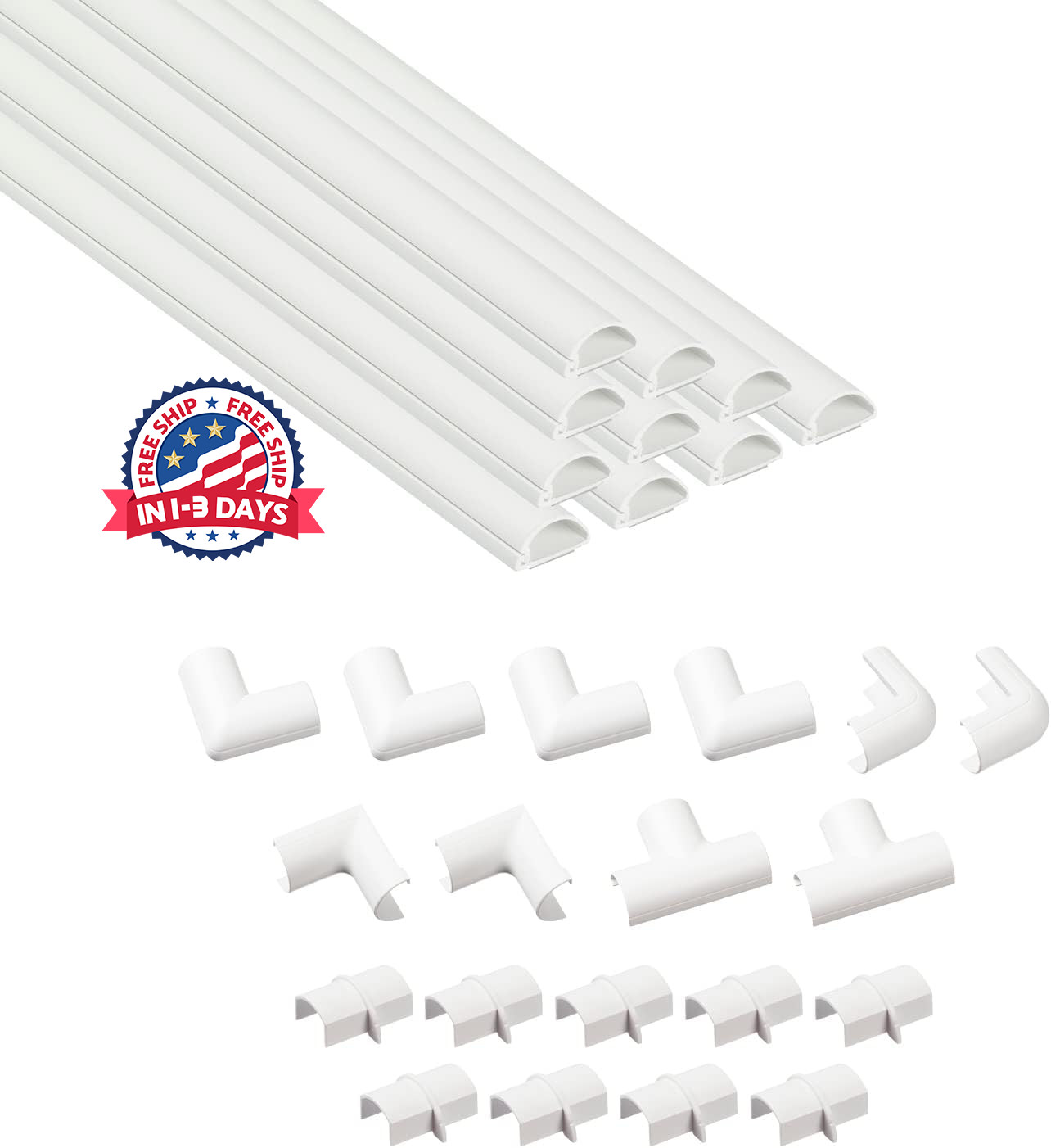 Protector de cable semicircular D-Line, cubierta de cable patentada 15.7″x0.78″