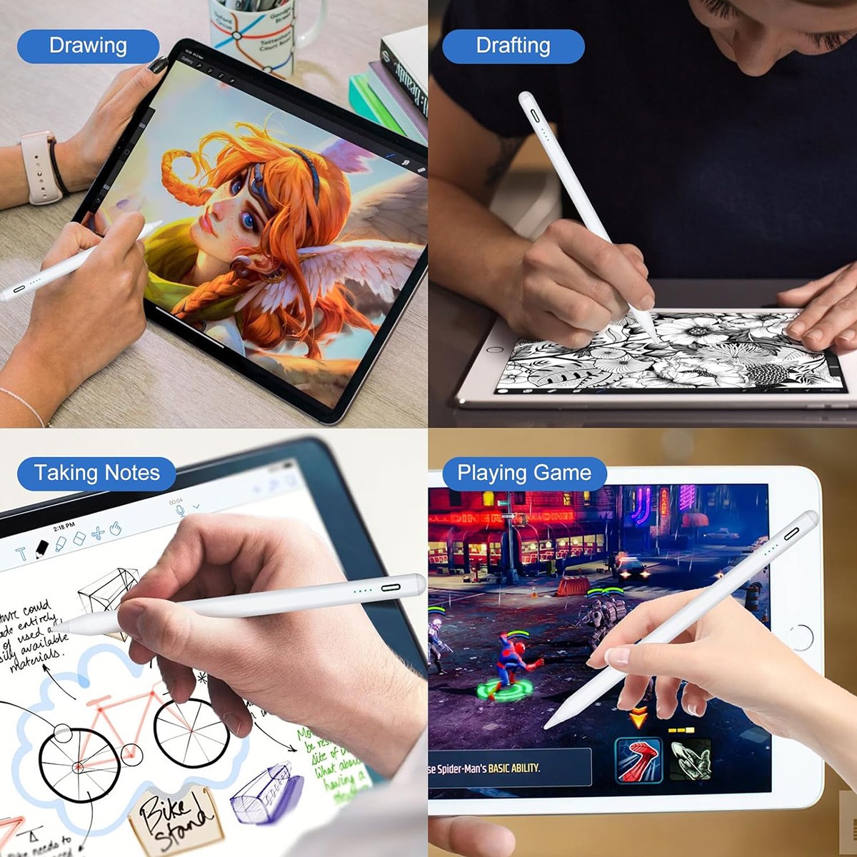 Stylus Pen Bluetooth Pencil For Apple iPad 9/7/8th/Mini/Air 4/5th/Pro 11&12.9”