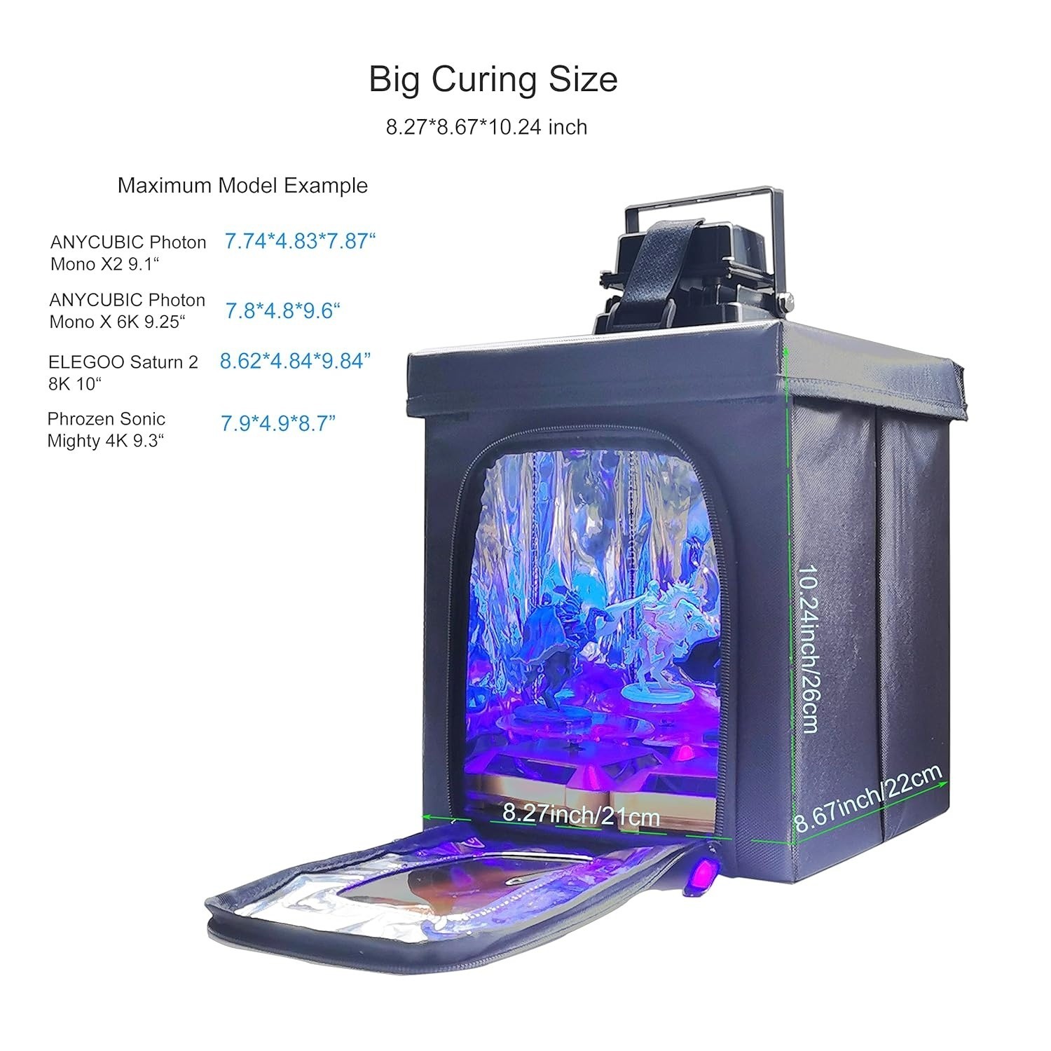 3D Printer Resin Curing Station DIY Curing Enclosure With UV Light UV Lamp Solar