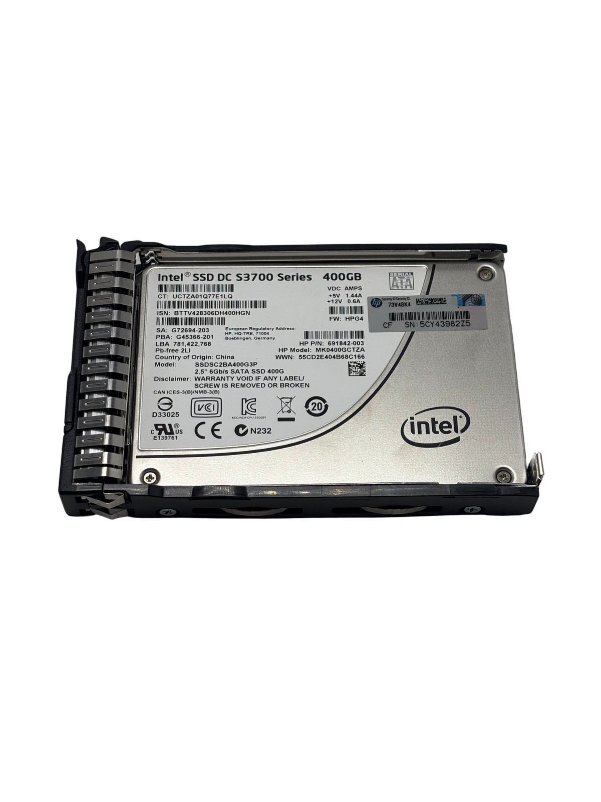 HP 692166-001 400GB SATA 6G ME S3700 Series 2.5 SSD “
