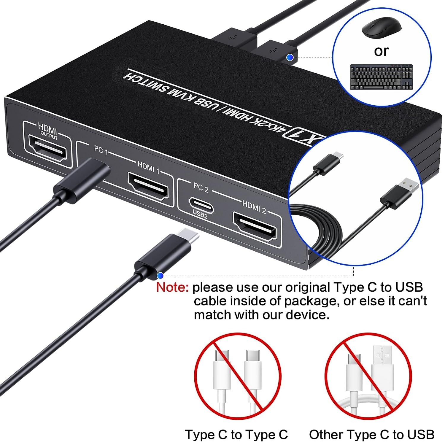 Seamless 2-in-1 HDMI KVM Switch – 4 USB 3.0 Ports for Effortless Data Sharing