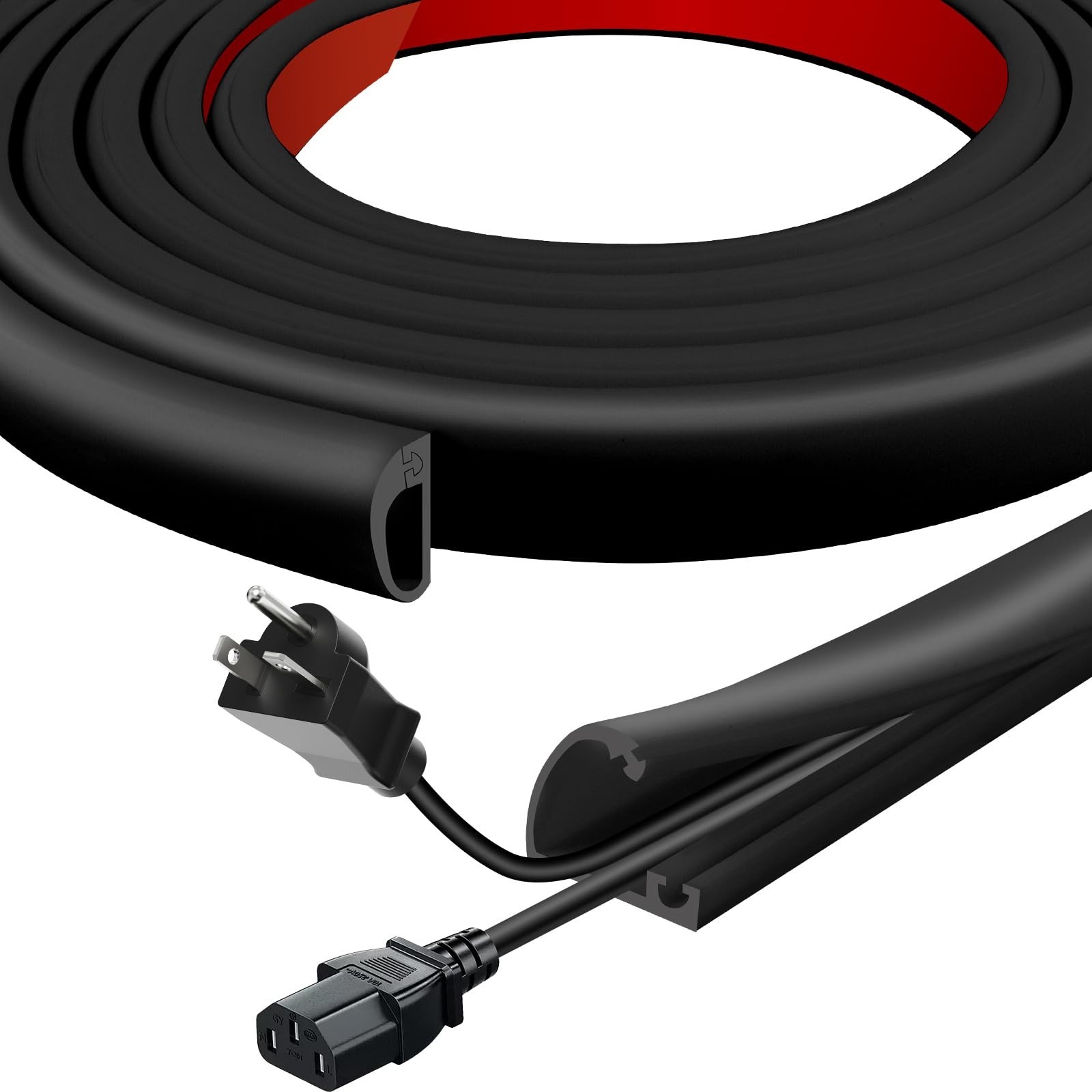 Self-Adhesive Silicone Cord Hider 118″ – Flexible Cable Concealer for Wall & TV
