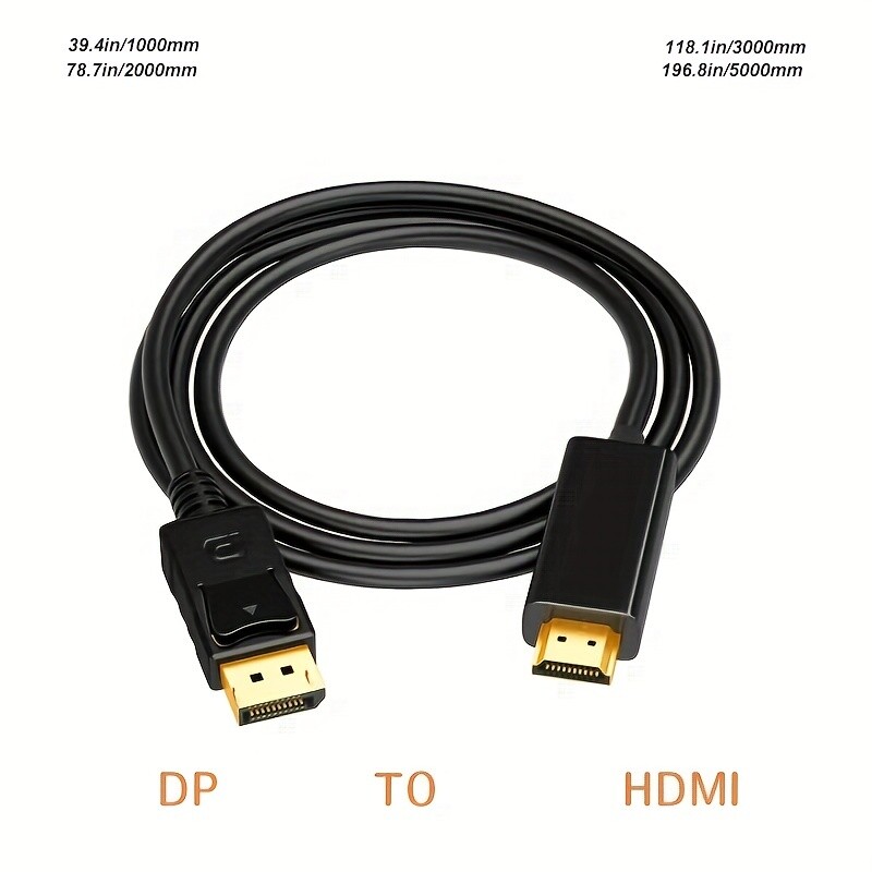 4K DisplayPort DP to HDMI Cable Adapter Converter Audio Video PC HDTV 1080P 60Hz