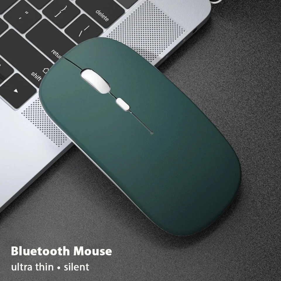 Silent Bluetooth Wireless Mouse Rechargeable Slim Optical Mice for iPad Laptop