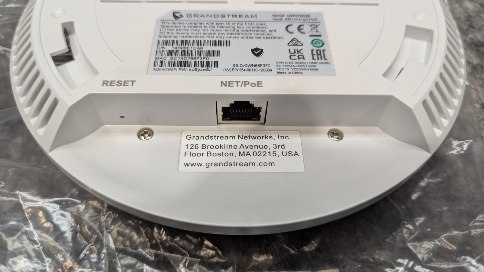 Grandstream GWN7660E WiFi 6 Indoor Access Point Enterprise Dual-Band Bundle