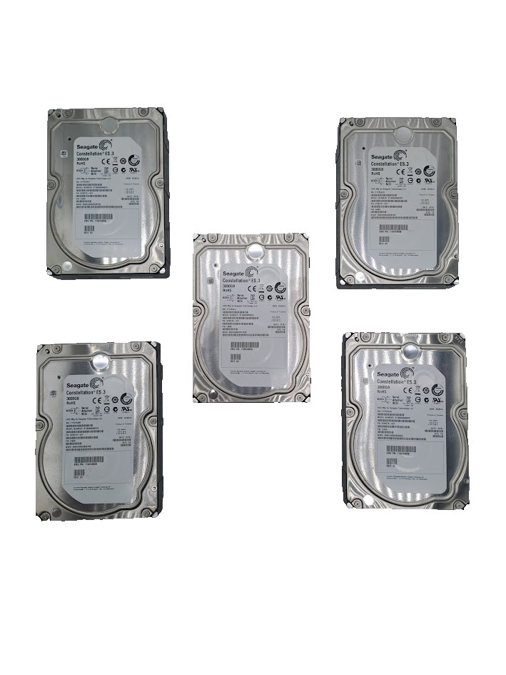 Lot of 5 Seagate Constellation ES.3 ST3000NM0023 3TB 7.2K RPM 128MB Cache SAS