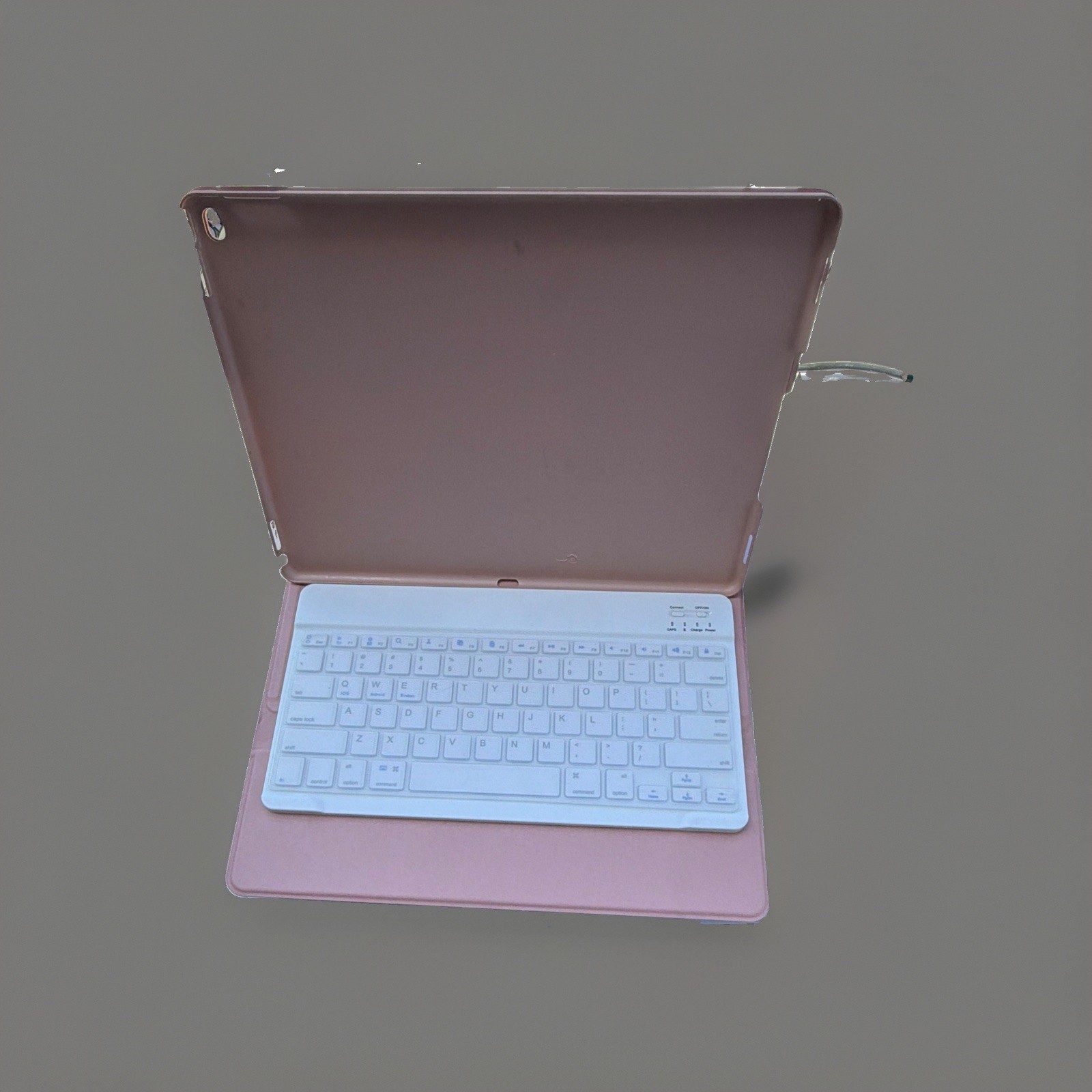 Bluetooth Compact Keyboard Folio Case for iPad Pro, Pink PU Leather, QWERTY