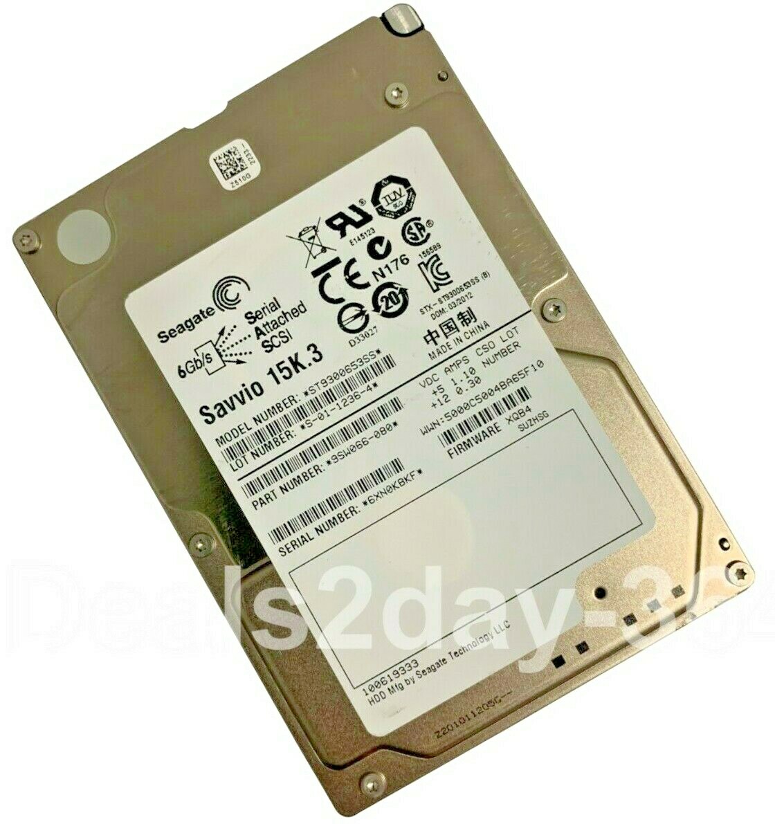ST9300653SS Seagate 300GB 15K 6Gb/s 64MB 2.5″ SAS SERVER HDD Hard Drive