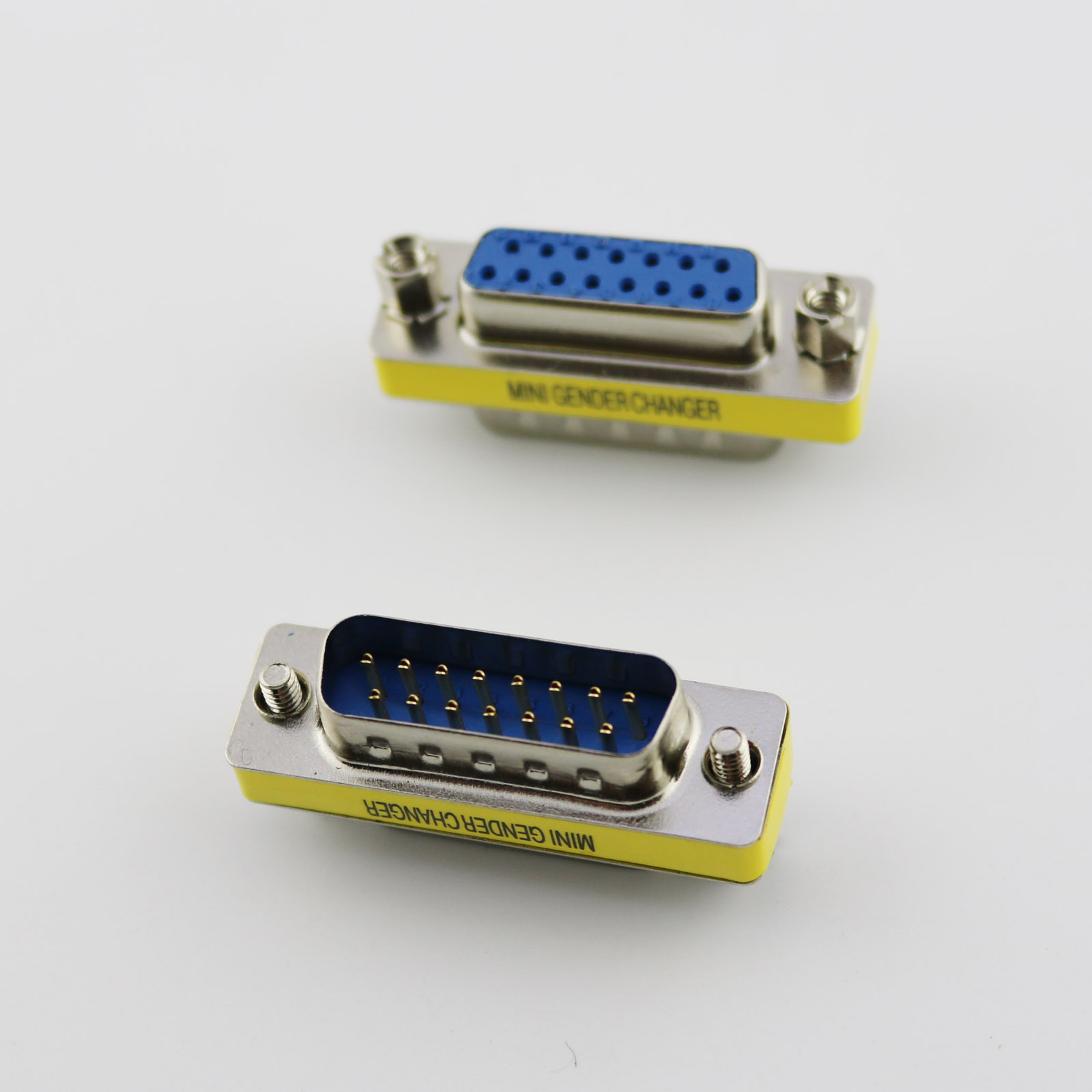 VGA/SVGA DB15 D-SUB 15Pin 2 Rows Male To DB15 Female Mini Gender Changer Adapter