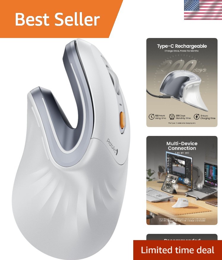 EM11 NL Wireless Ergonomic Mouse – Multi-Device Connectivity for Optimal Comfort