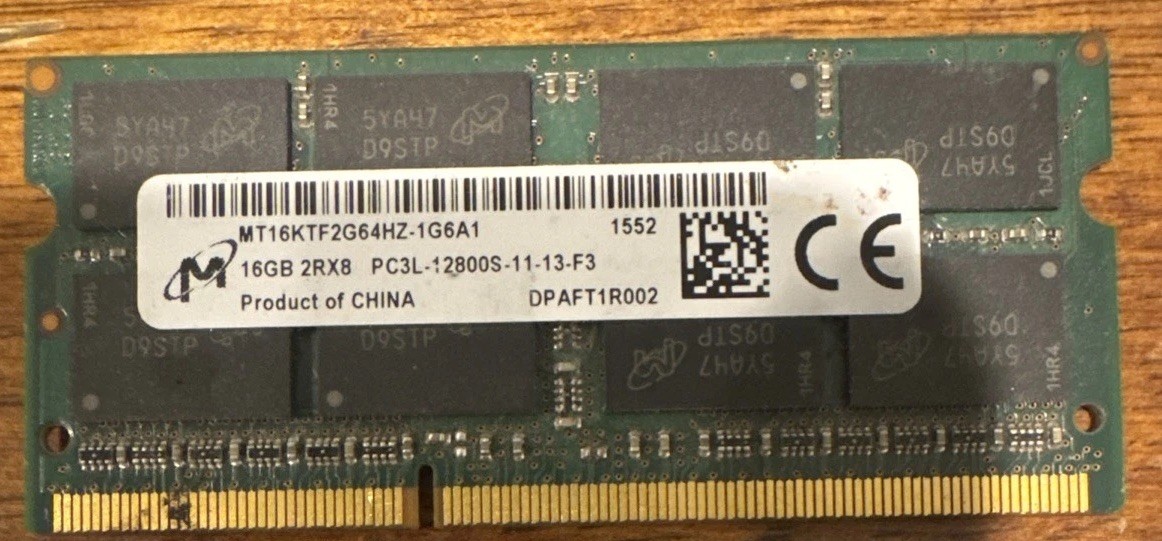 MICRON MT16KTF2G64HZ-1G6A1 Laptop Memory 16GB 2RX8 DDR3