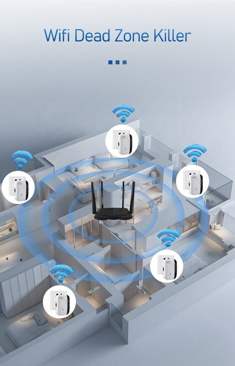 WiFi Booster Extender Range Repeater Internet Amplifier 300Mbps US Plug