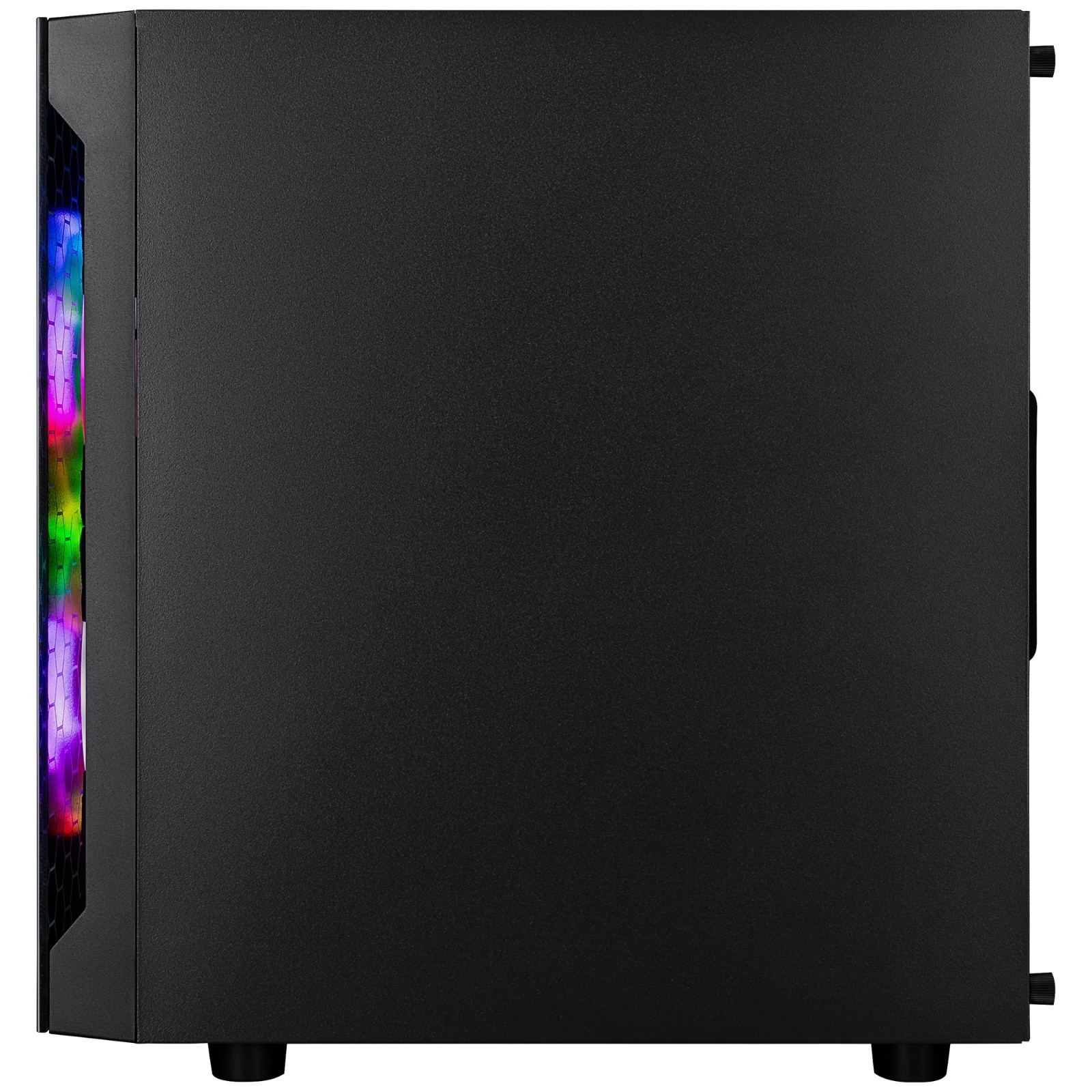 CLX Spear Micro Tower Black, Tempered Glass, Includes 3 RGB Fans, no PSU, MATX