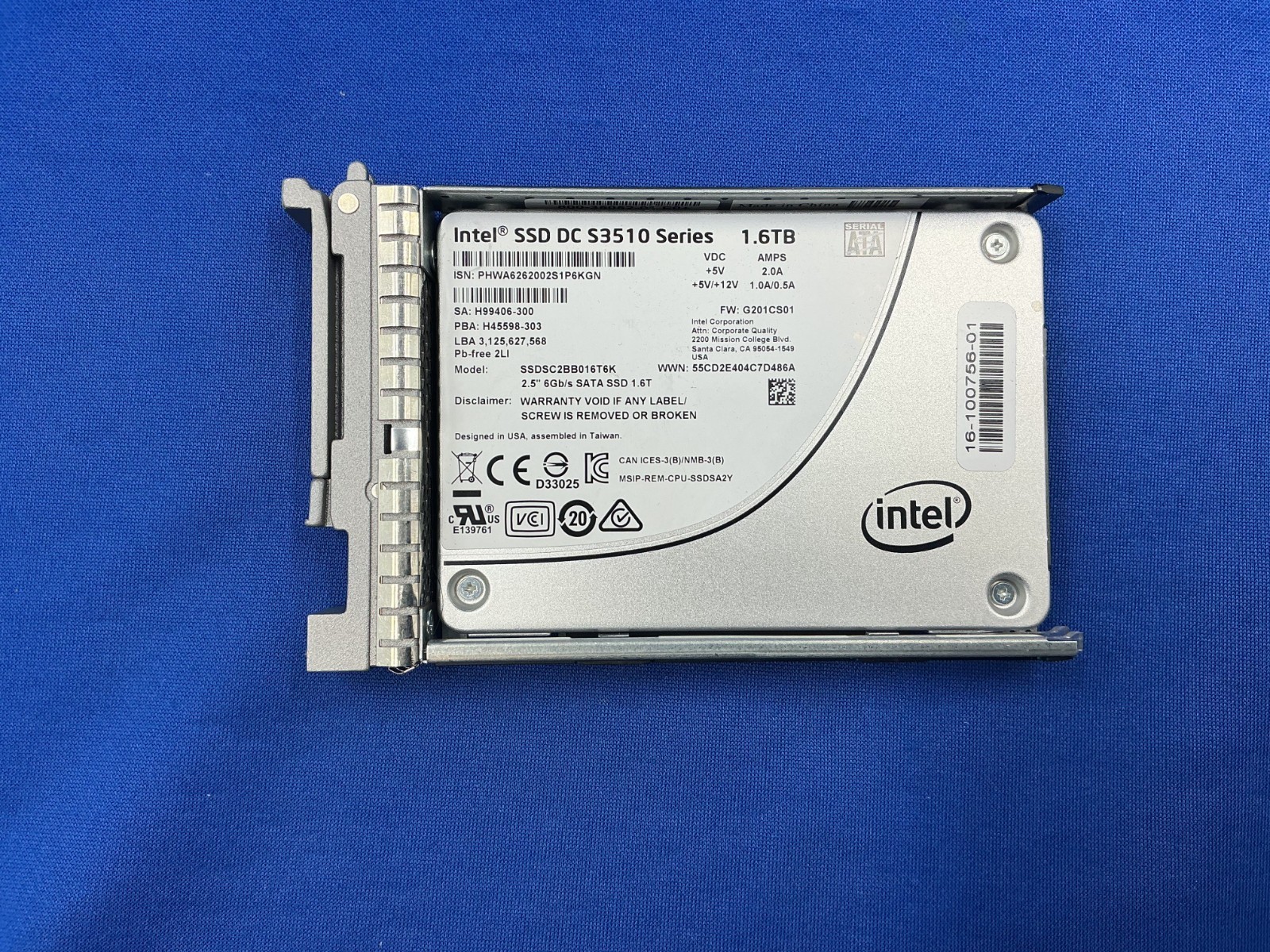 SSDSC2BB016T6K Intel DC S3510 Series 1.6TB MLC SATA 6Gbps SSD