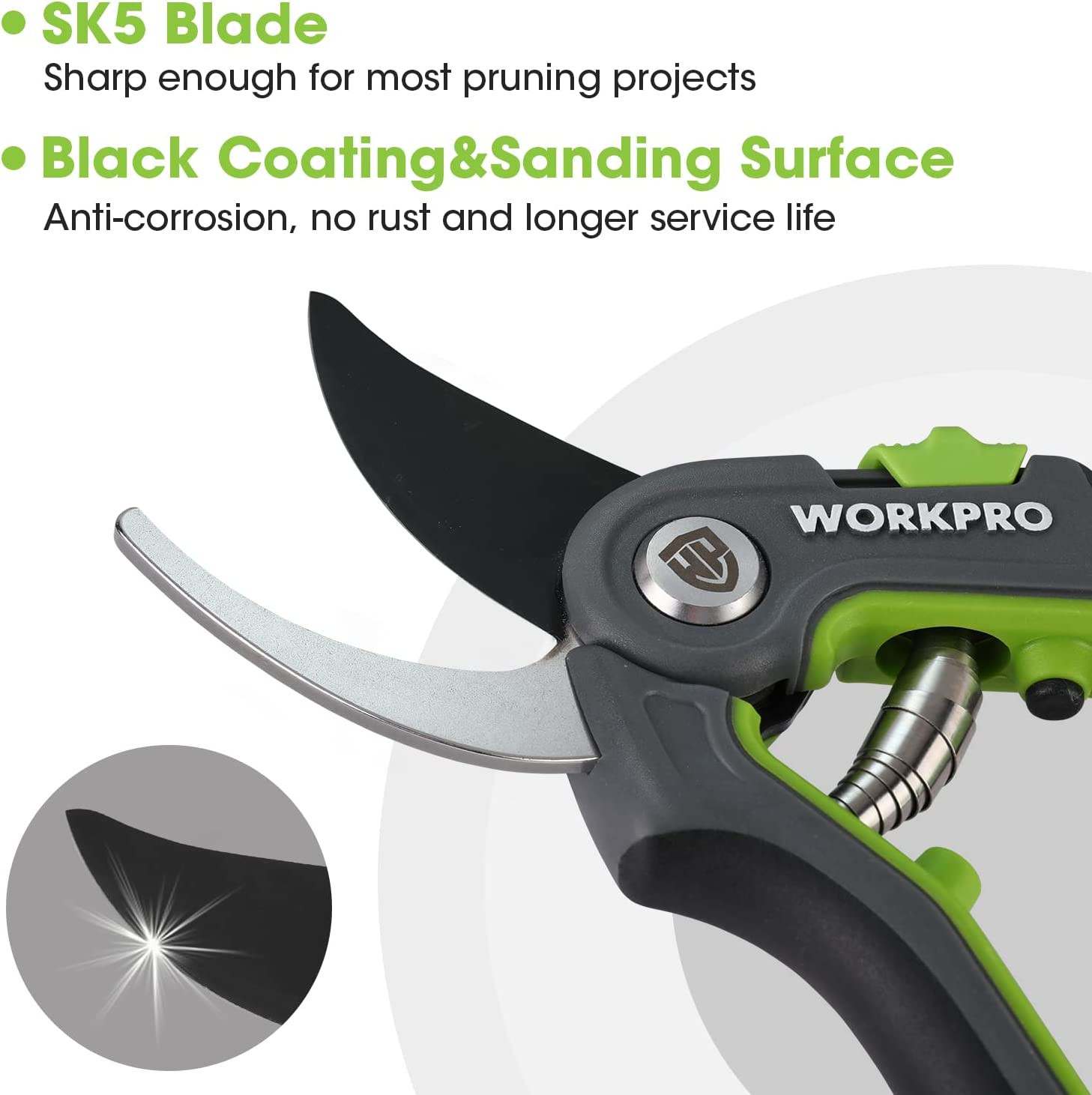 Bypass Pruning Shears, 8’’ Stainless Steel Gardening Hand Pruner, Professional G