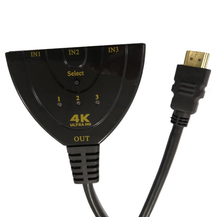 4K HDMI 2.0 Cable Auto Switch Switcher Splitter Adapter 3 In to 1 Out Devices
